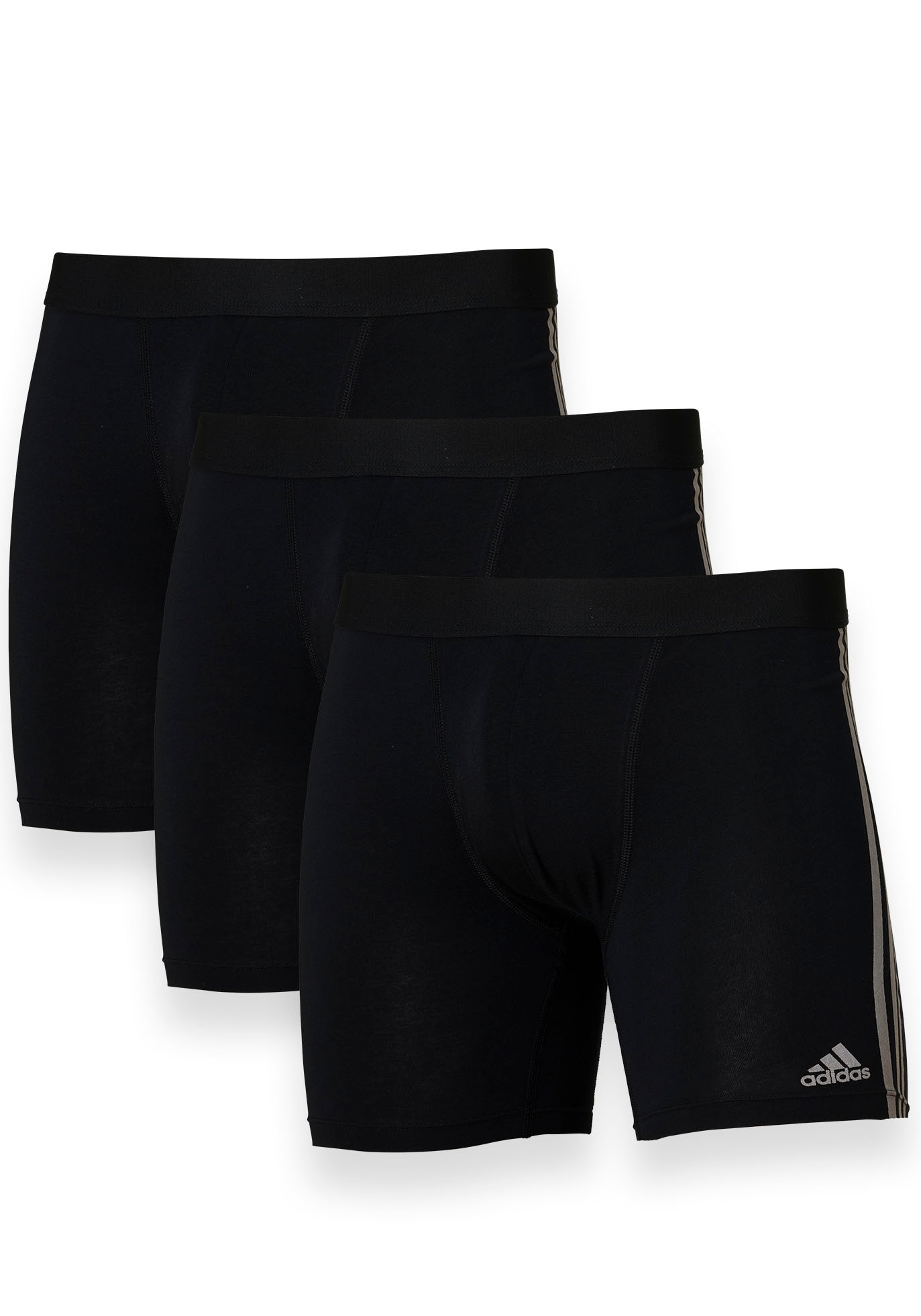 adidas Sportswear Langer Boxer »"Active Flex Cotton"«, (3er-Pack), typisches kontrastfarbiges 3-Streifen-Design, elastischer Bund
