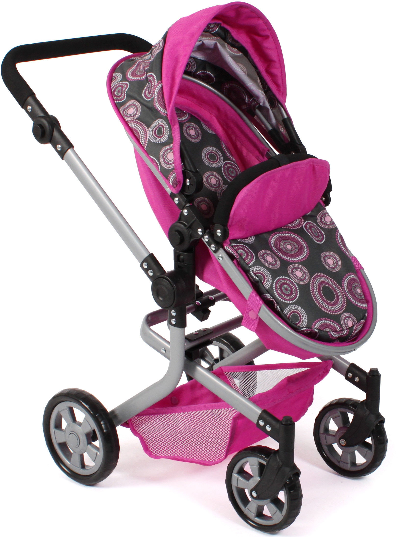 CHIC2000 Kombi-Puppenwagen »Mika, Hot Pink«, mit schwenkbaren Vorderrädern