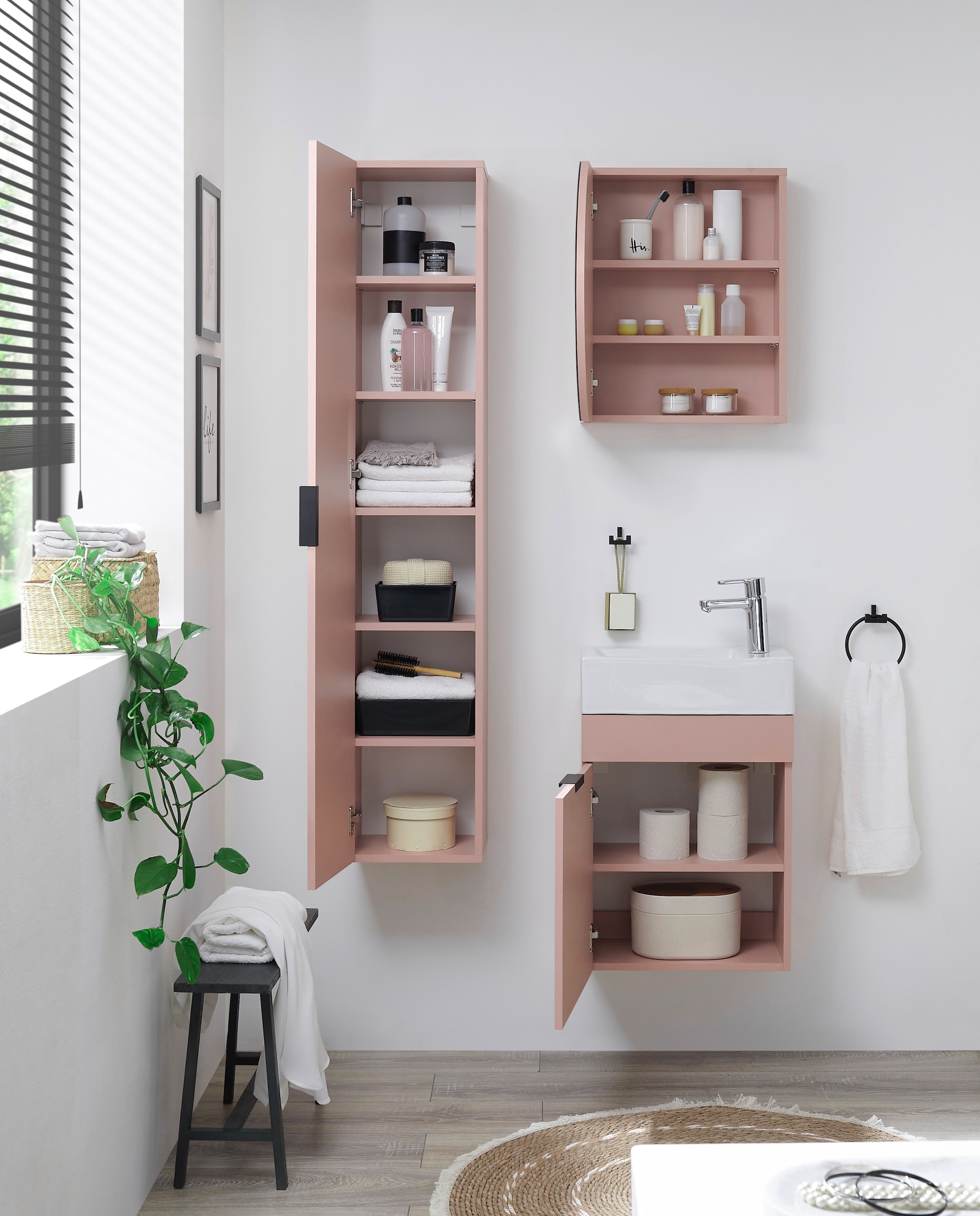 BASIC by Balculina Spiegelschrank »Nancy BxHxT 45x45x15 cm« 1 Stk. tlg. Breite 45 cm, offene Fächer