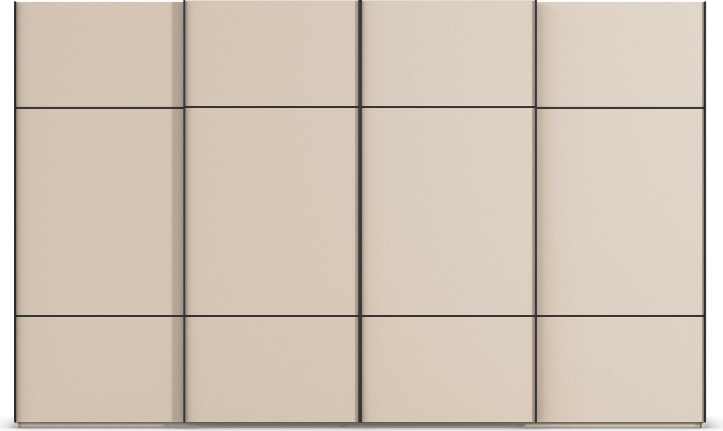rauch Schwebetürenschrank »Kleiderschrank Schrank Garderobe Schlafzimmerschrank SCALE-TRIO«, edle dreigeteilte Front, 2 Zierleisten in Griff-Farbe MADE IN GERMANY