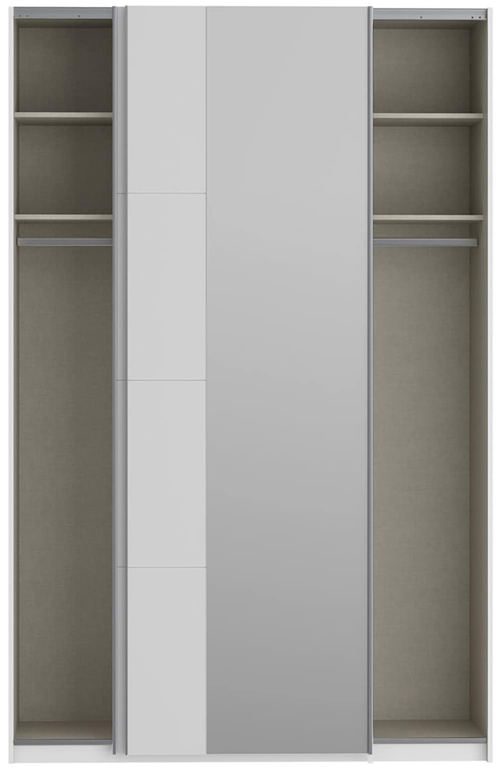 FORTE Schwebetürenschrank »Fittio. Made in Europe, 2 Schiebetüren, modernes Design«, Höhe 2,35 mtr, stehende Montage, Spiegel