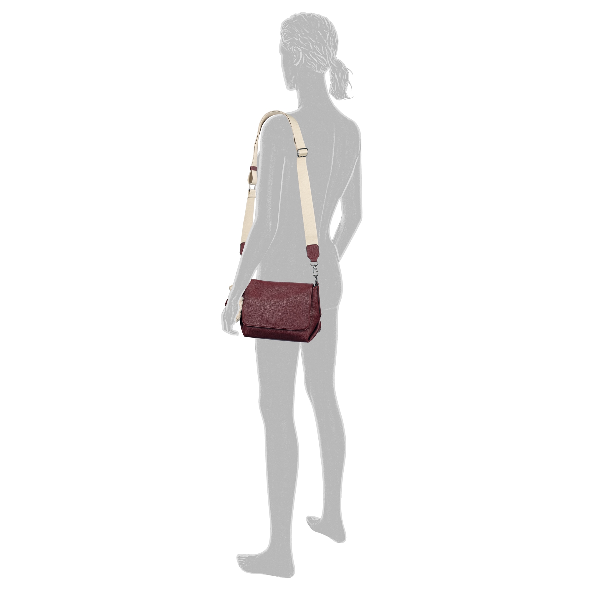 TOM TAILOR Umhängetasche »Fania« Damen Schultertasche mit Fellimitat-Anhänger