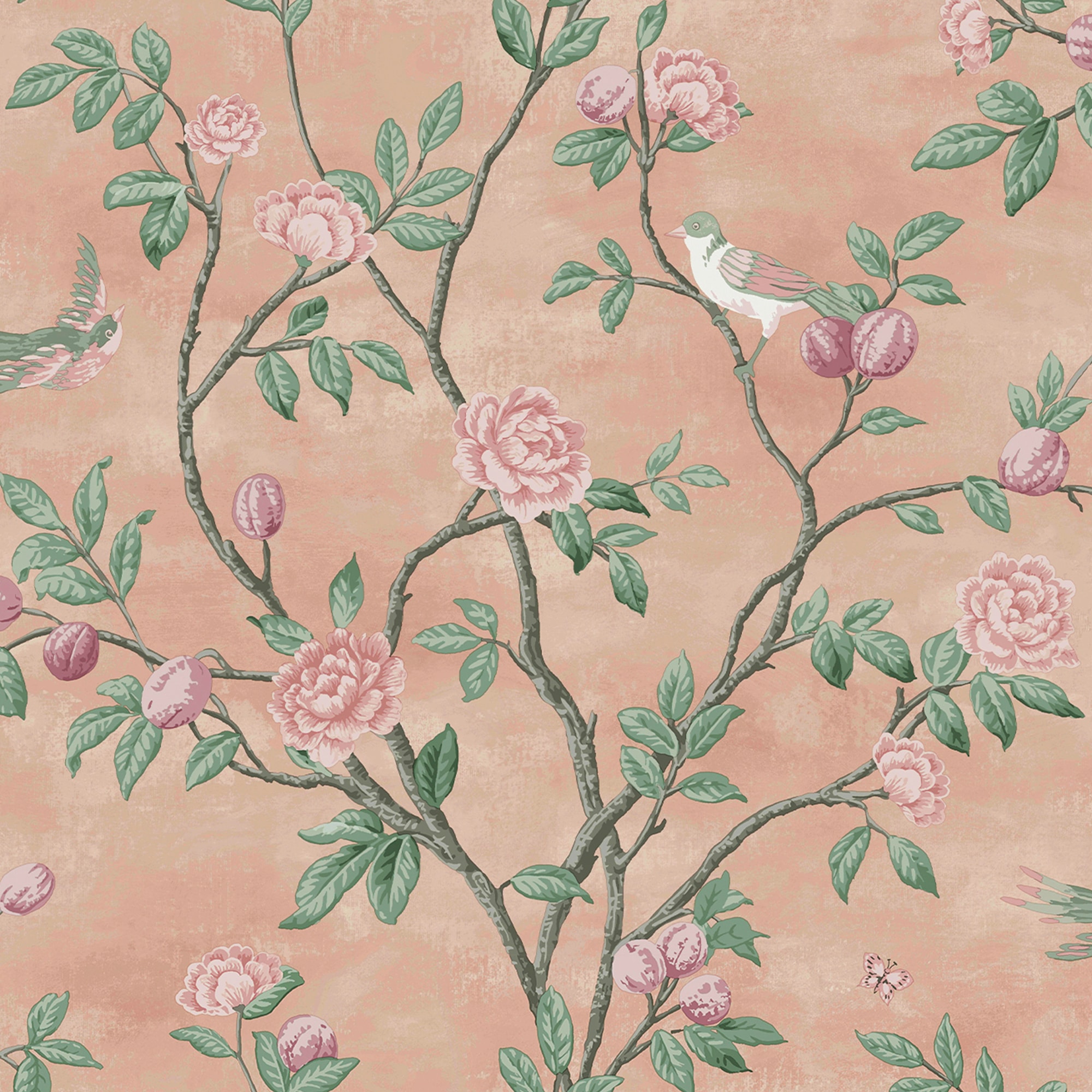 LAURA ASHLEY Vliestapete "Eglantine" gemustert FSC zertifiziert, mit lebhaftem Druck, 10 Meter Länge