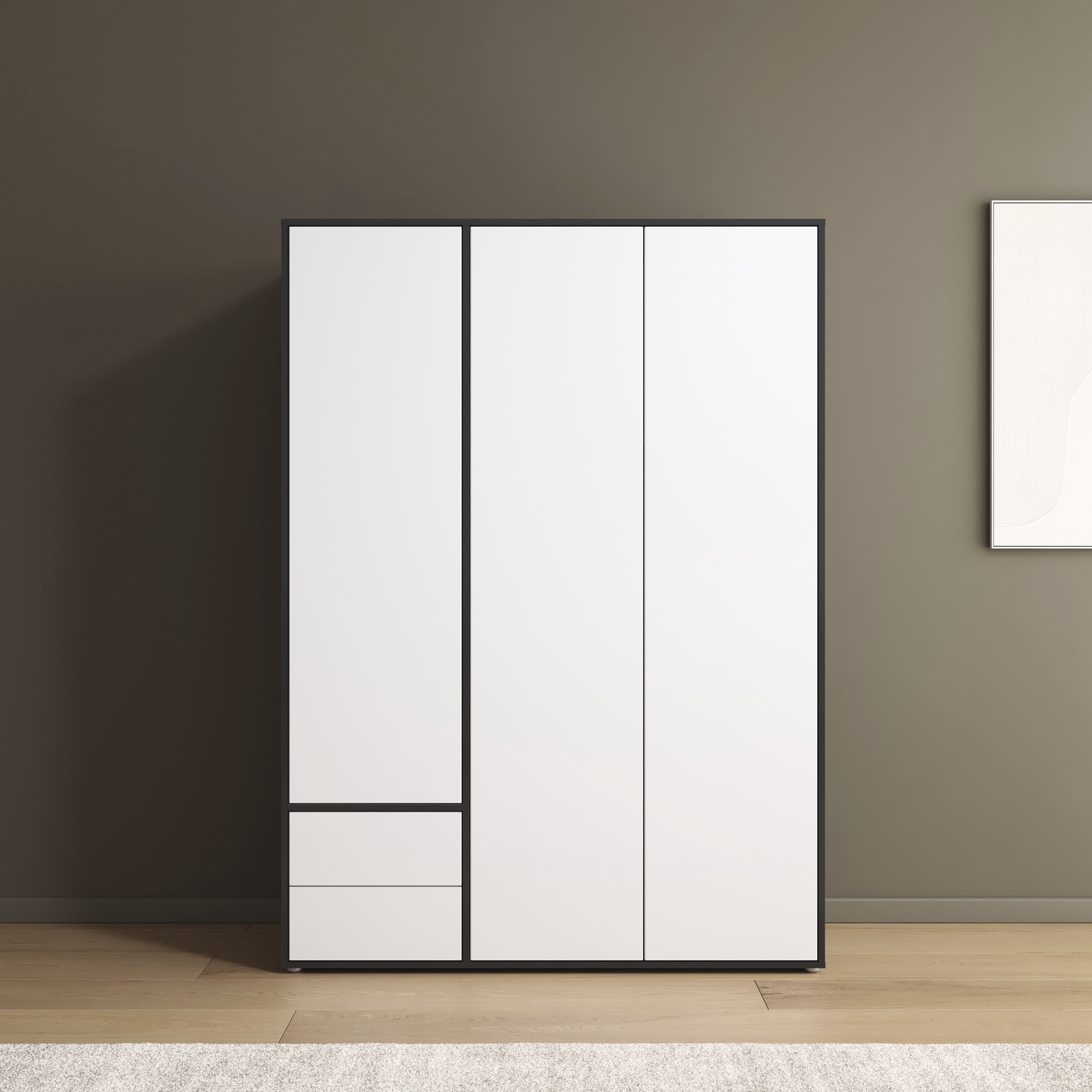 rauch 1100000002199 "Kleiderschrank Schrank Garderobe Wäscheschrank NABILA viel Stauraum" in 3 verschiedenen Ausstattungen BASIC/CLASSIC/PREMIUM, mit 2 Schubladen und Push-to-Open Funktion TOPSELLER MADE IN GERMANY
