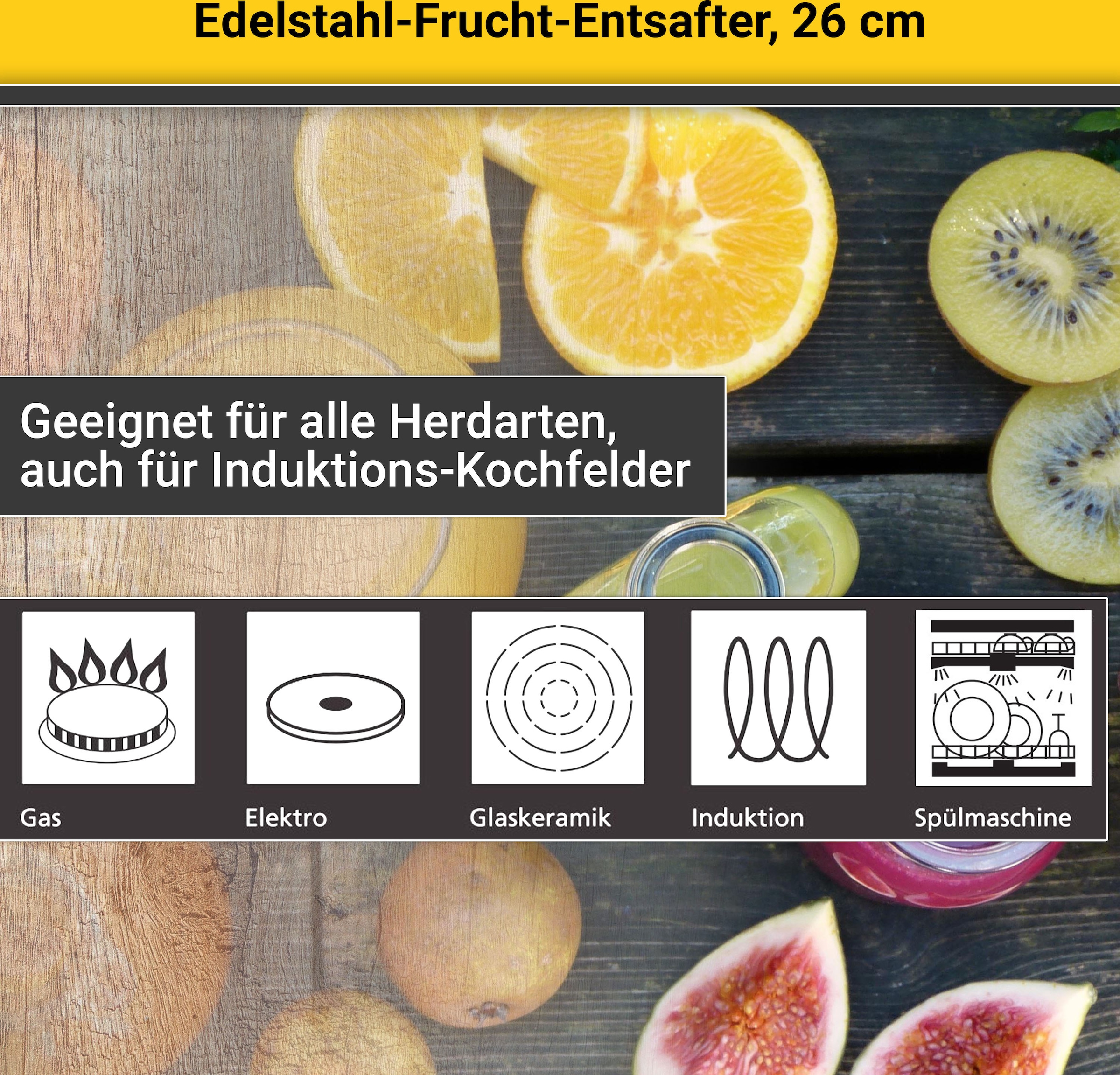 Edelstahl, Krüger Fruchtentsafter, Induktion Einkochtopf, | BAUR