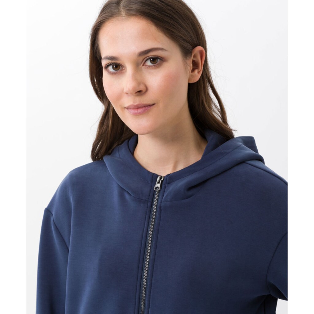 Damenmode Pullover Brax Kapuzenpullover »Style BERIT« blau Damenmode Pullover Brax Kapuzenpullover »Style BERIT« blau