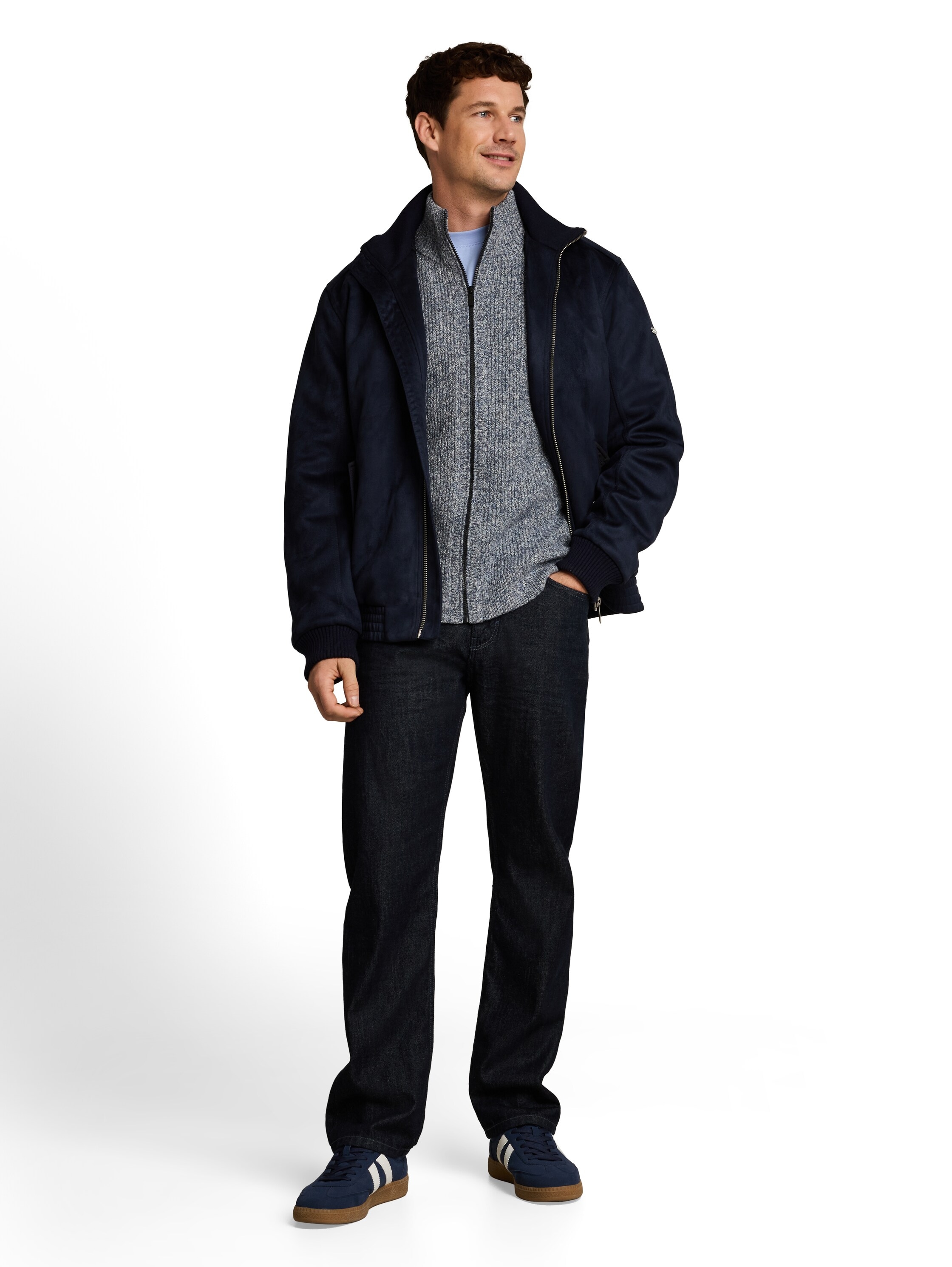TOM TAILOR Strickcape mit Stehkragen / meliert / mit Stretch