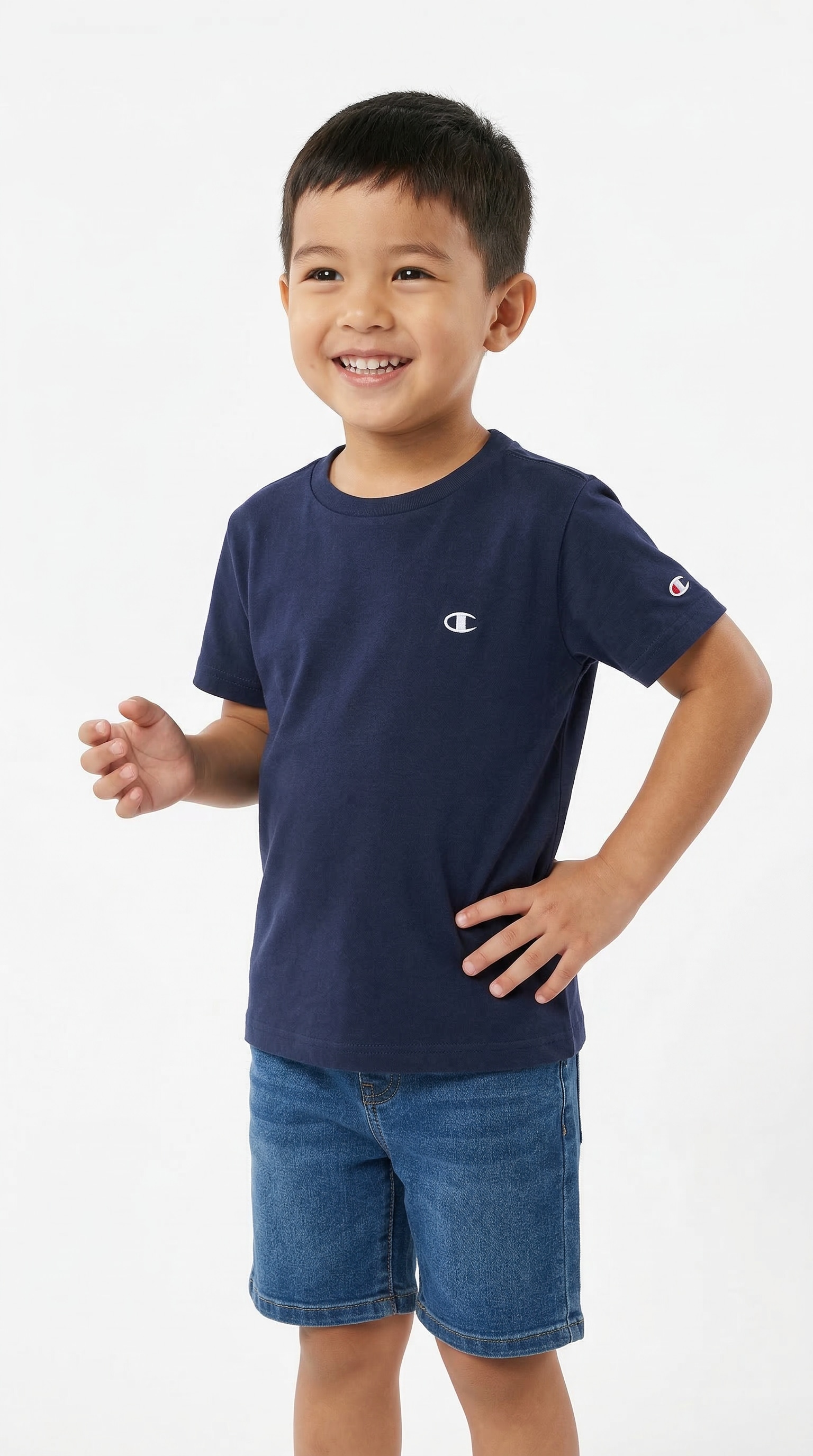 Champion T-Shirt Packung, 2 Stk. 2er-Pack, Kurzarm, mit Rundhalsausschnitt, aus Baumwolle