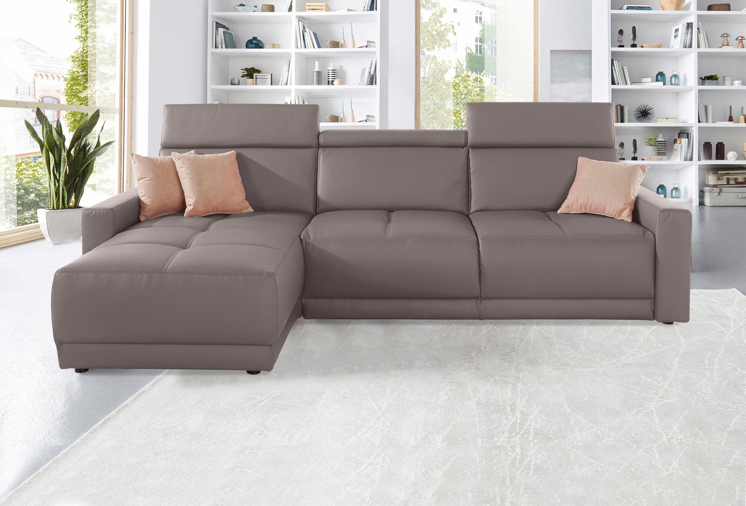 DOMO collection Ecksofa "Ava mit moderner Sitzheftung & toller Doppelnaht, günstig online kaufen