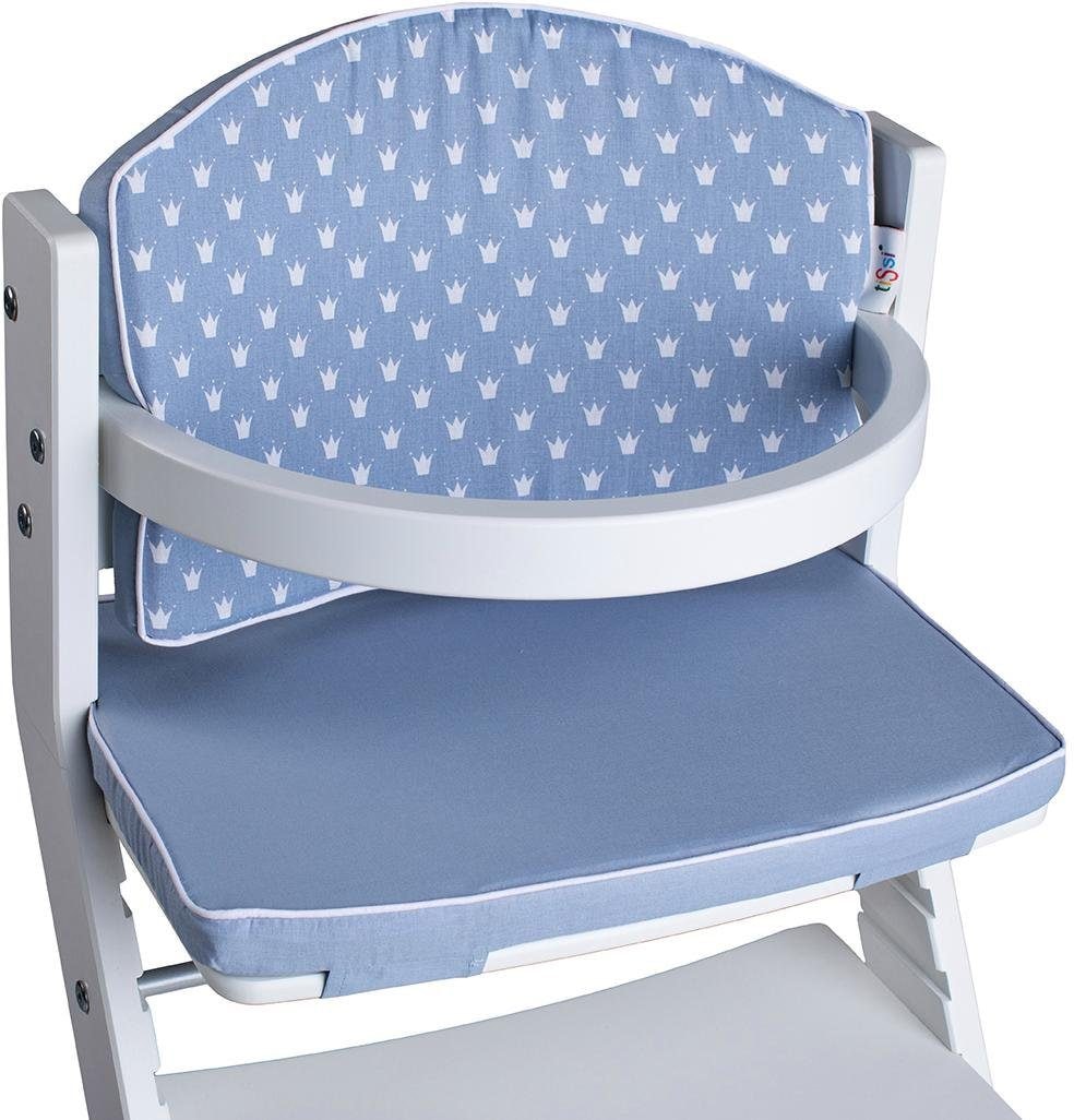 tiSsi Kinder-Sitzauflage "Kronen blau", für tiSsi Hochstuhl; Made in Europe