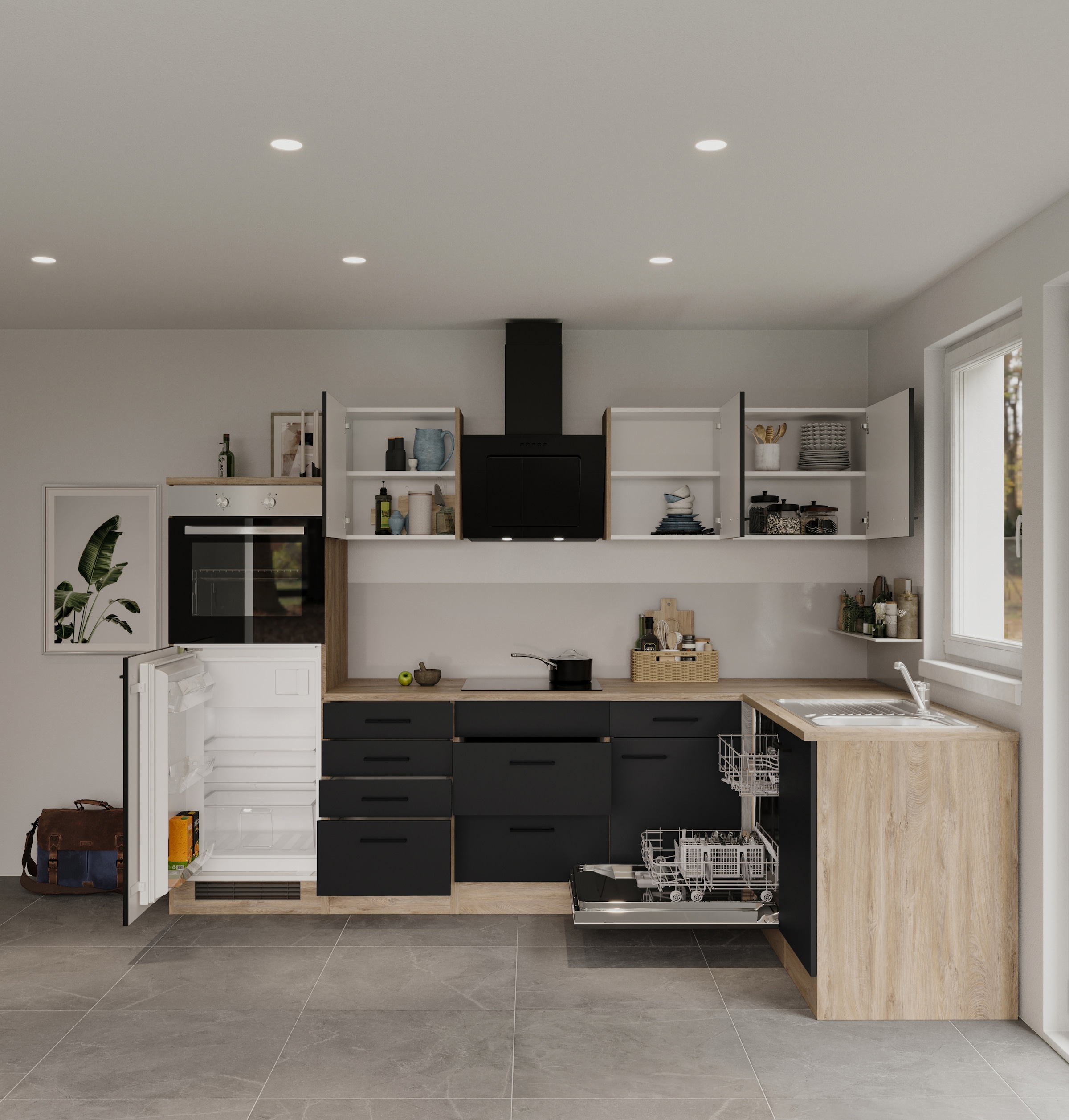 Flex-Well Küche »Capri«, mit und ohne E-Geräten erhältlich, Gesamtbreite 280x170 cm