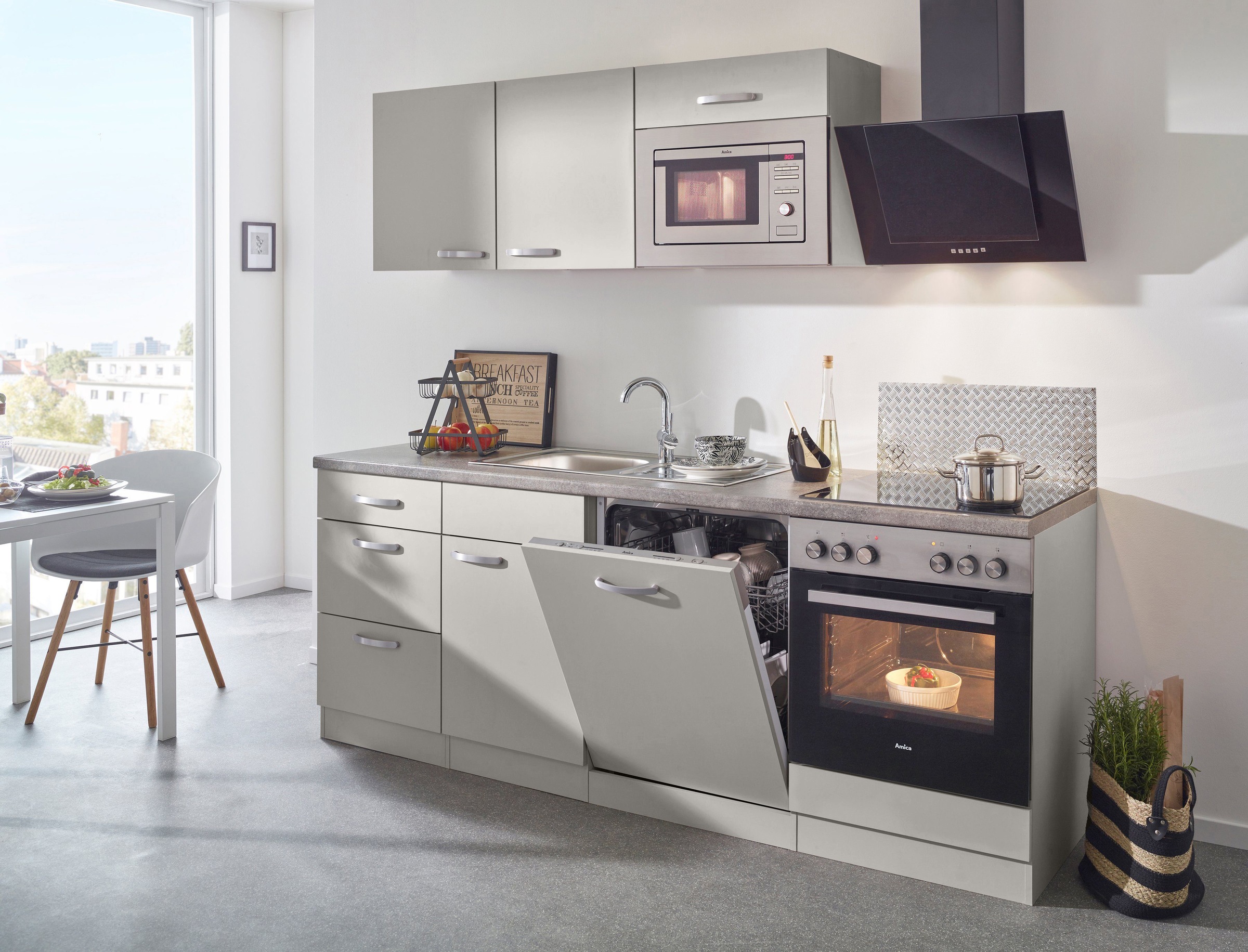 wiho Küchen Küchenzeile "Kansas", mit E-Geräten, Breite 220 cm günstig online kaufen