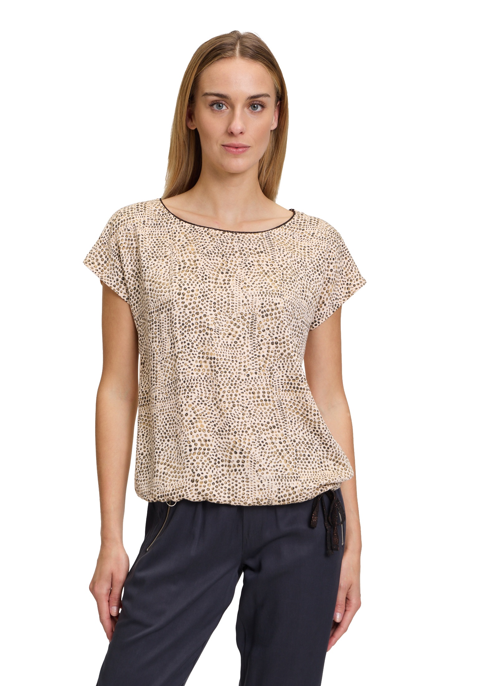 Cartoon T-Shirt "Cartoon Damen Printshirt mit Tunnelzug", (1 tlg.), Muster günstig online kaufen