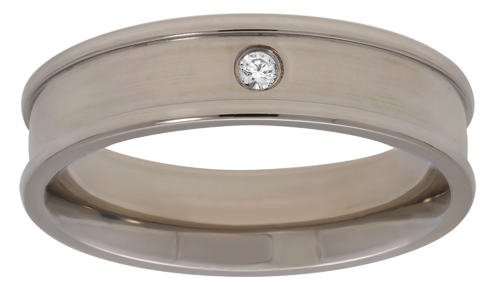 TITANIA Fingerring »Titanring« bicolor mit Zirkonia