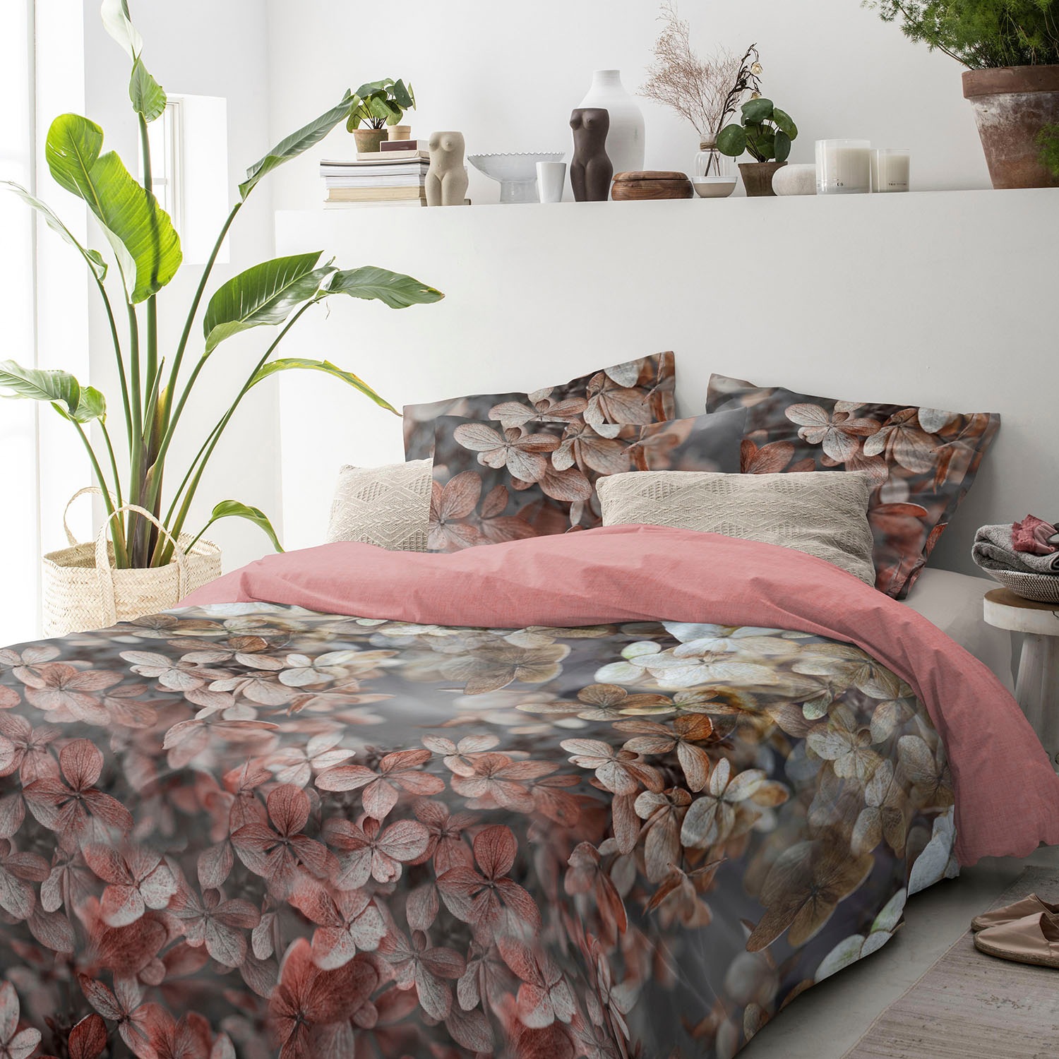 Cinderella Wendebettwäsche "Annabelle" 3 Stk. mit Hortensien günstig online kaufen