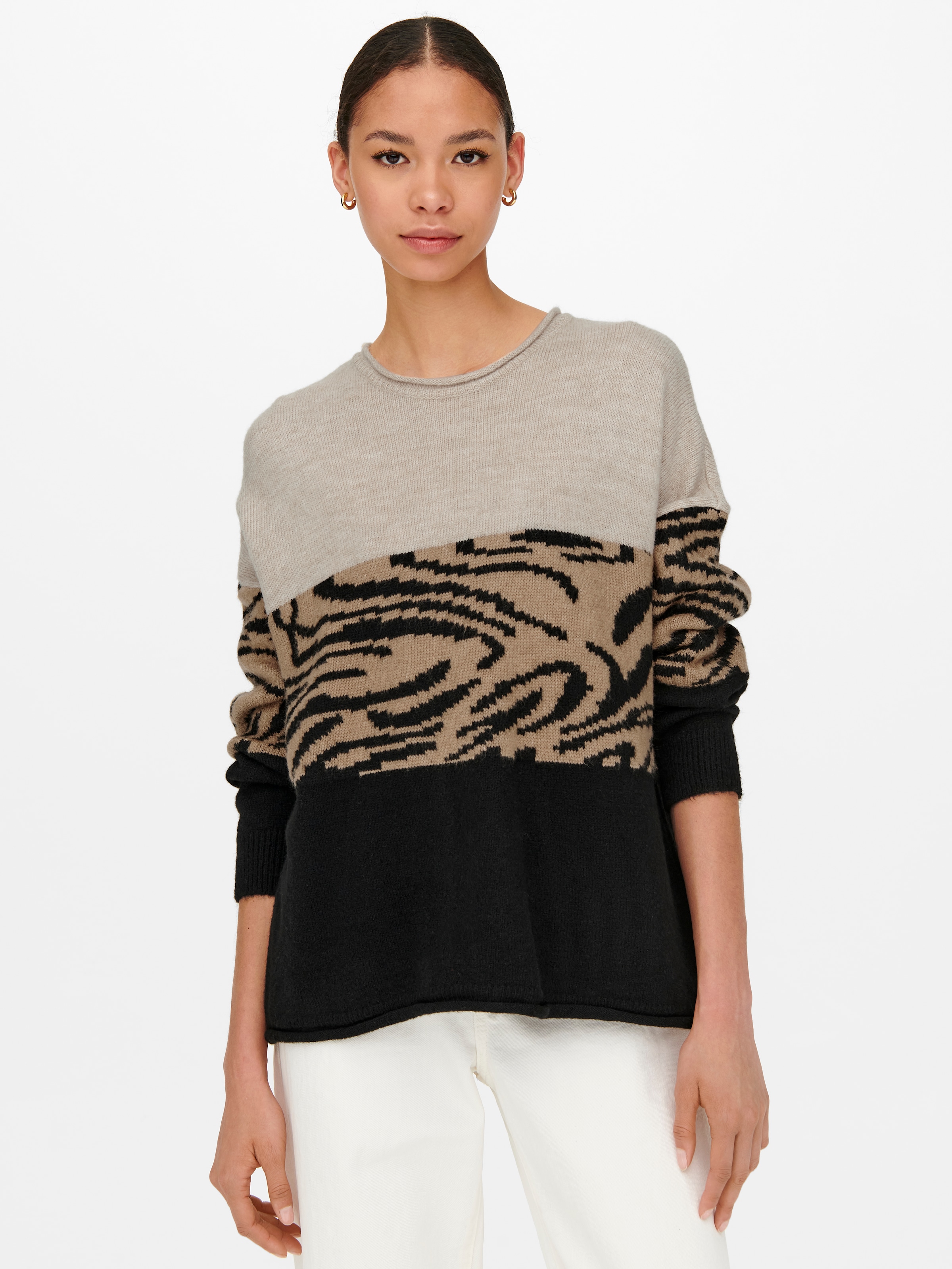 Rundhalspullover »ONLJADE ANIMAL L/S PULLOVER KNT«