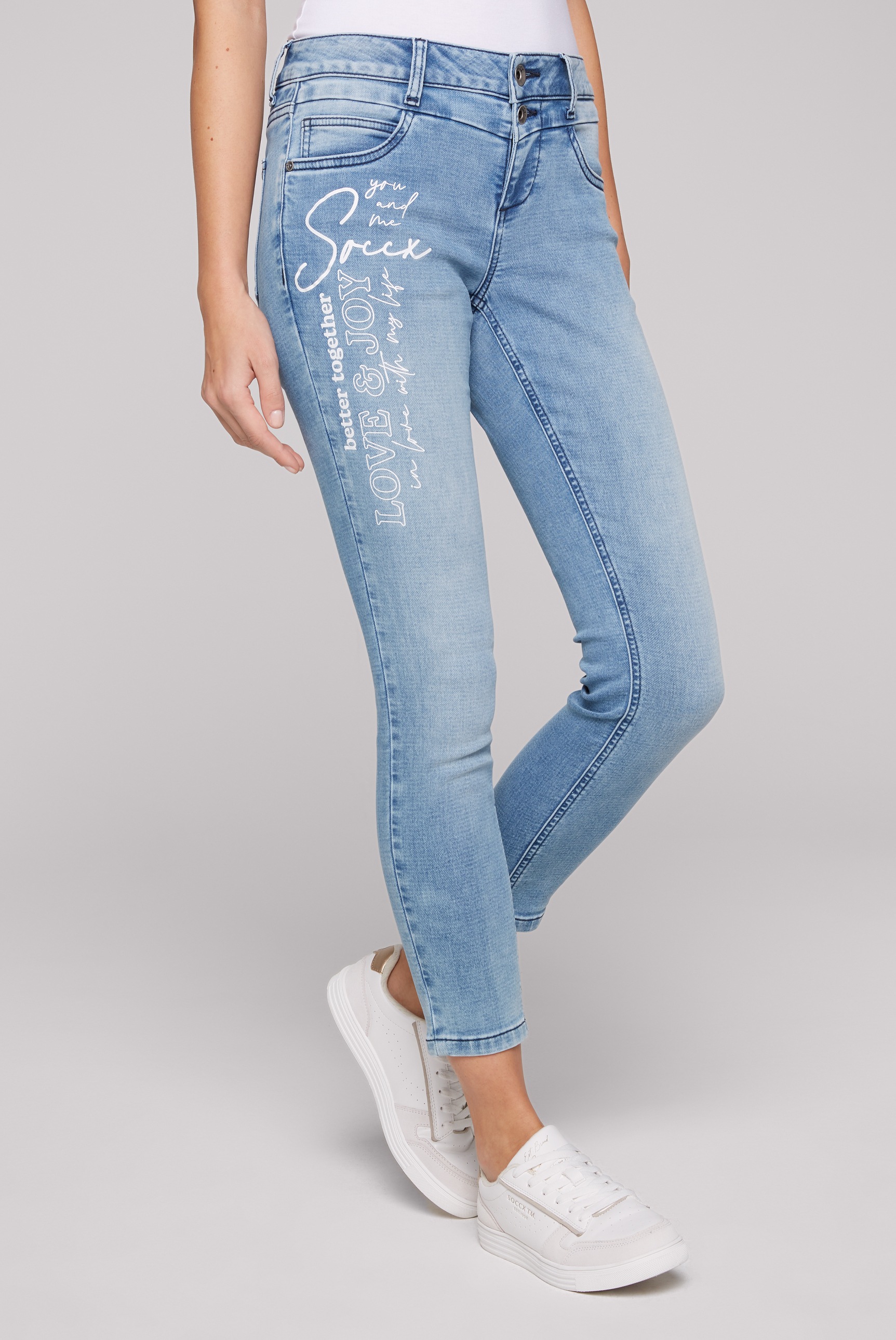 Slim-fit-Jeans, mit verkürztem Bein