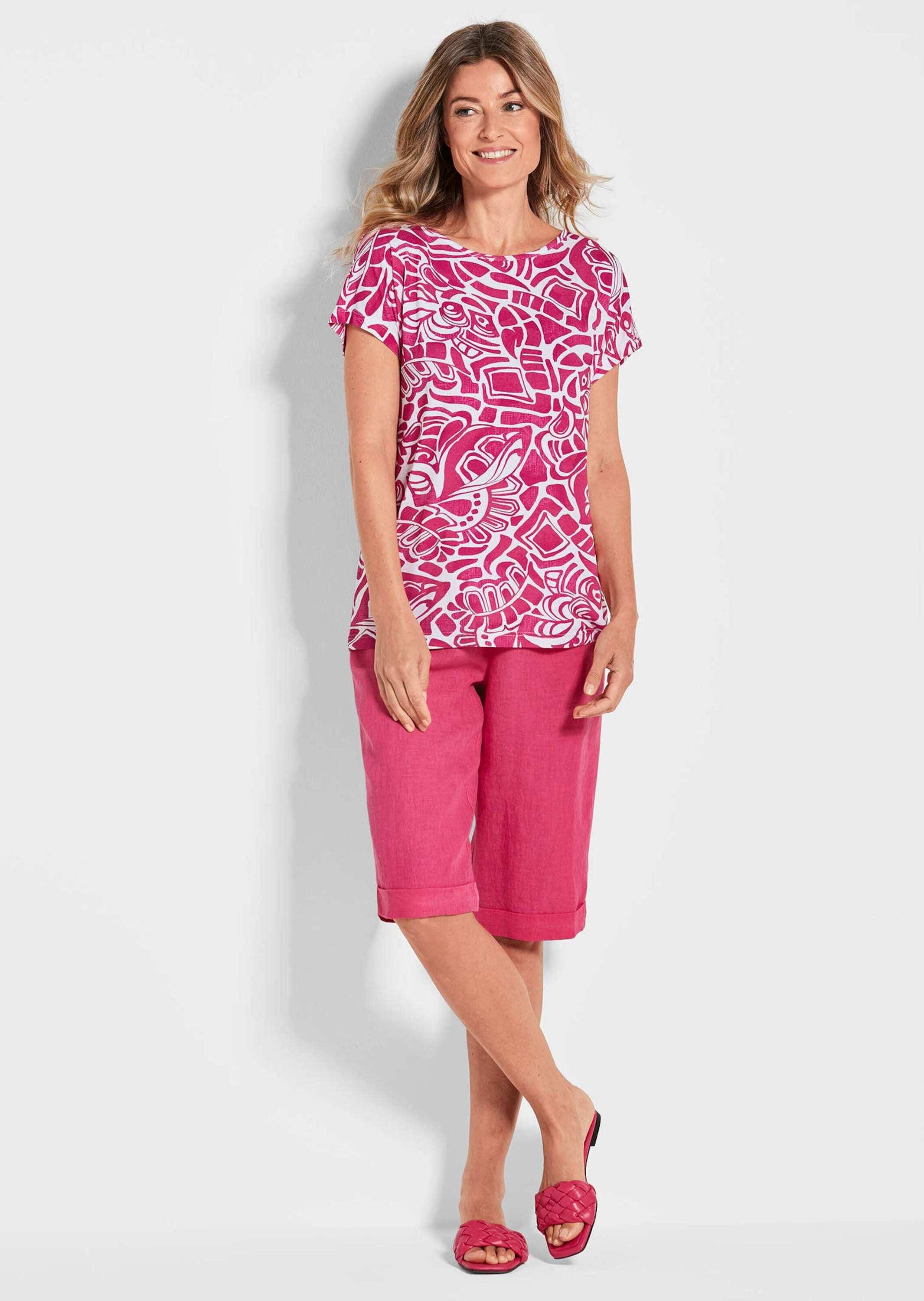 GOLDNER Print-Shirt »Damen Oberteil Ethnoprint Kurzarm«