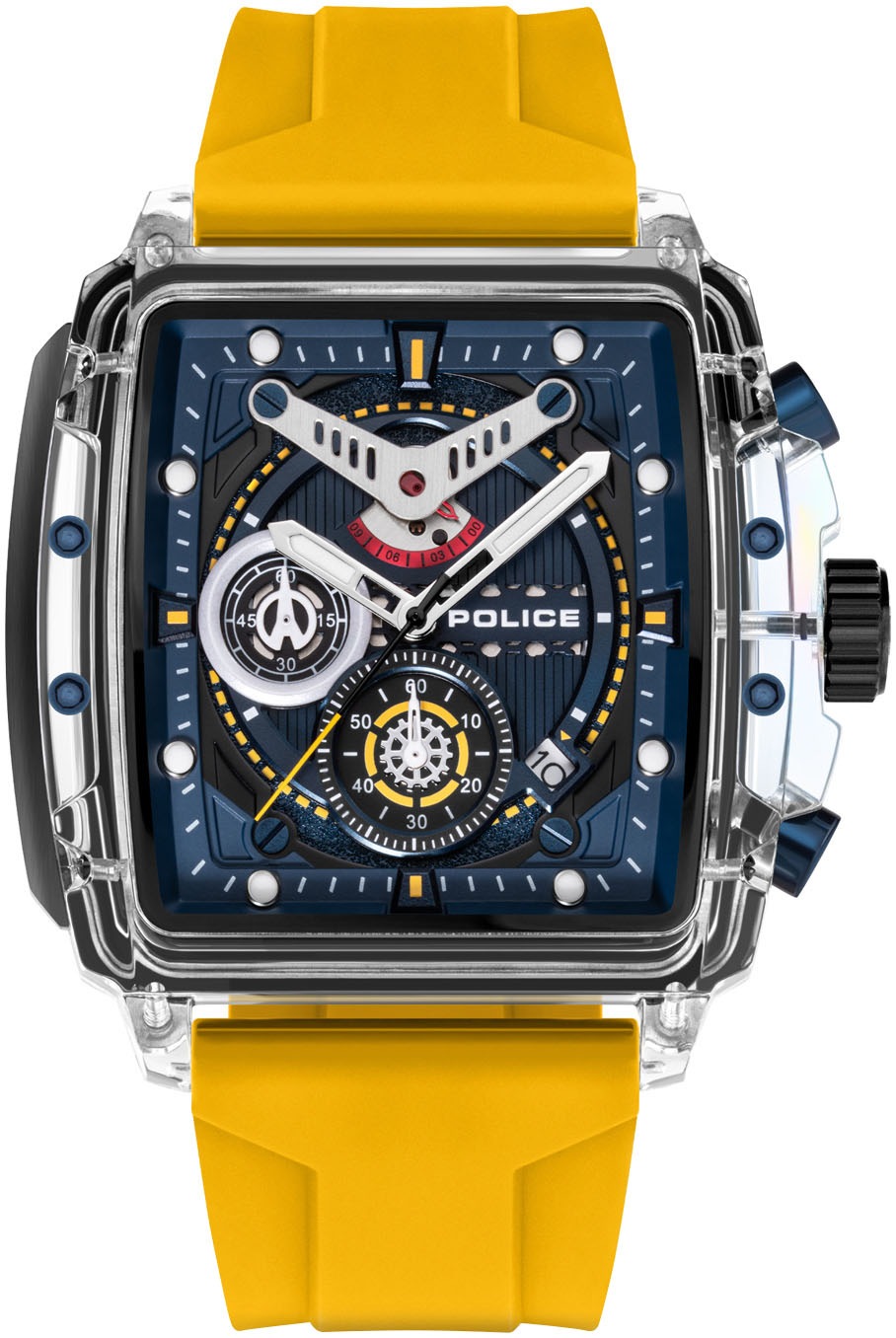 Police Chronograph »CLOUT«, (Set, 4 tlg., mit 3 Wechselbändern), Armbanduhr, Herrenuhr, Silikonarmband, Ideal auch als Geschenk, analog