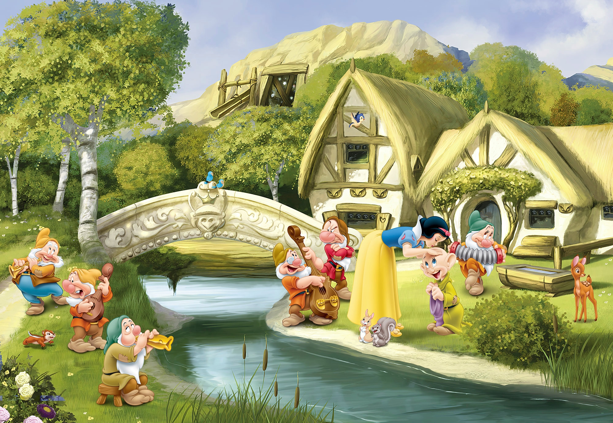 Komar Fototapete "Snow White - Größe 368 x 254 cm" bedruckt glatt Kinderzimmer