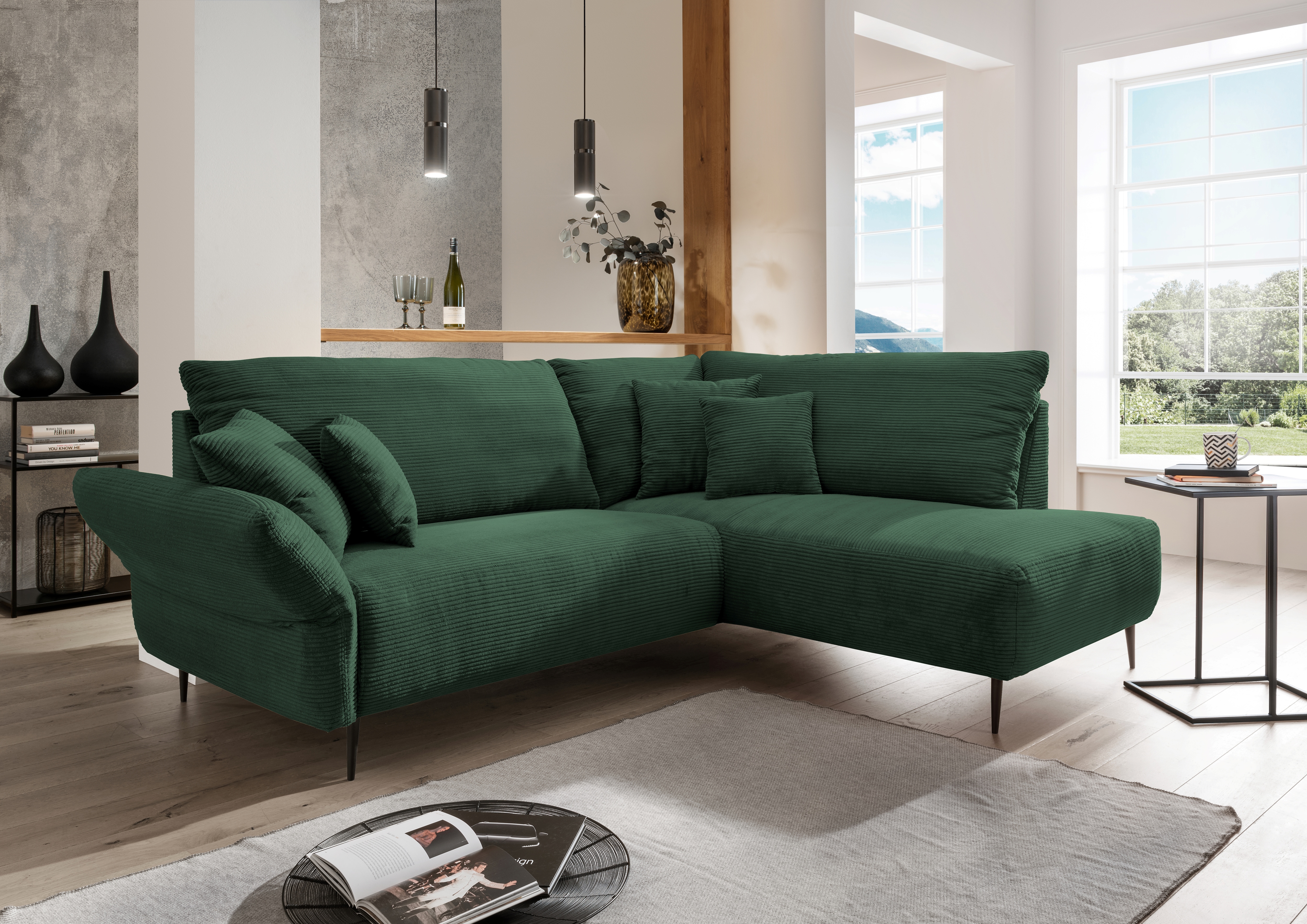 Home affaire Ecksofa "Vanilla modern& bequem, Breite 255cm, tolle Detailverarbeitung" verstellbare Armlehne für Wohlfühlkomfort