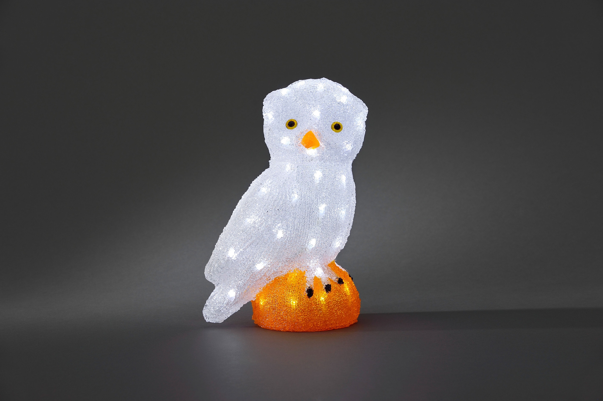 KONSTSMIDE Weihnachtsfigur »Weihnachtsdeko aussen«, LED Acryl Eule, groß, 56 kalt weiße Dioden