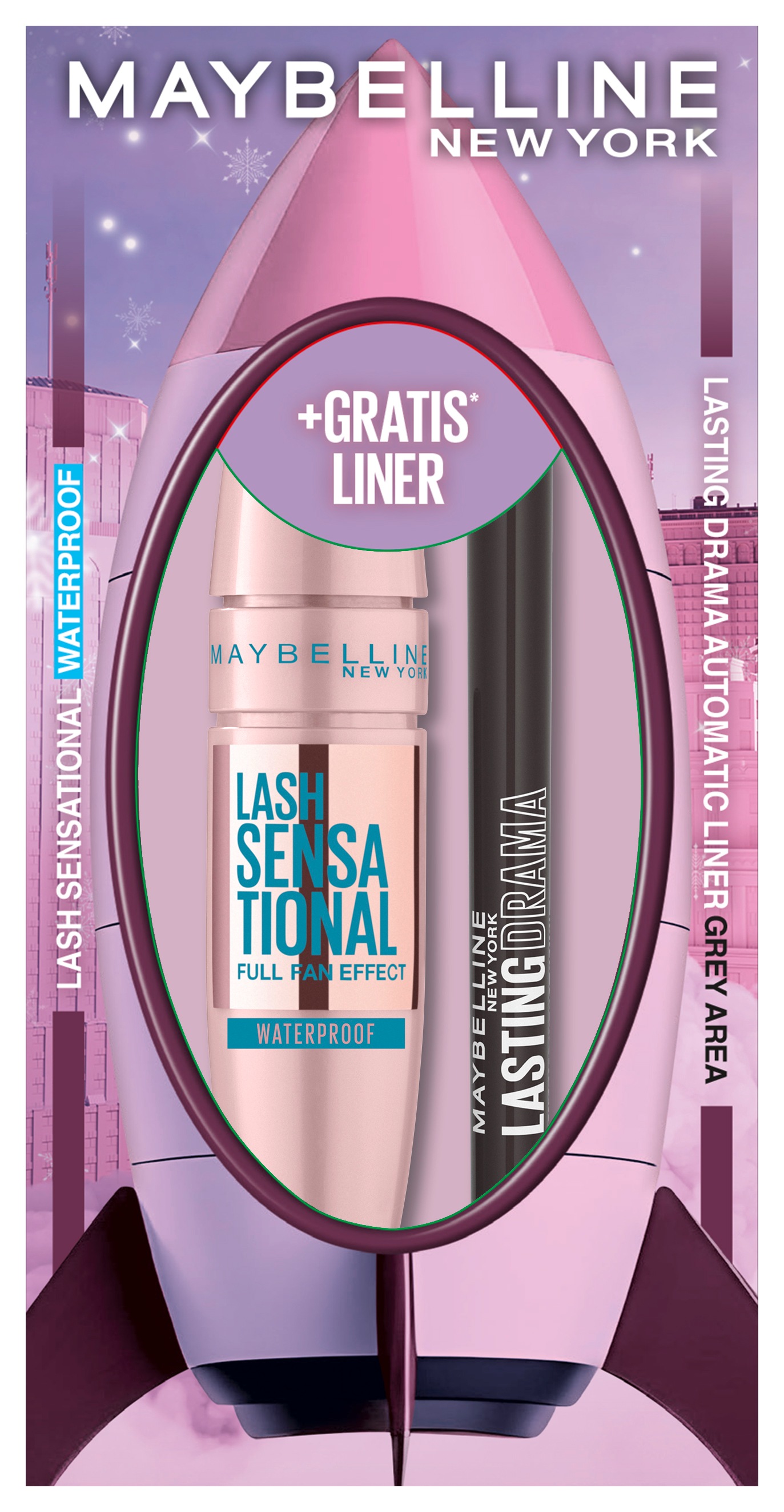 MAYBELLINE NEW YORK Schmink-Set »LASH SENSATIONAL MASCARA + LASTING DRAMA AUTOMATIC LINER«