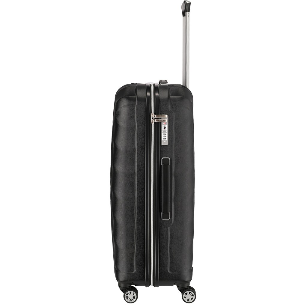 TITAN® Hartschalen-Trolley »Shooting Star, 77 cm, Black/Silver«, 4 Rollen