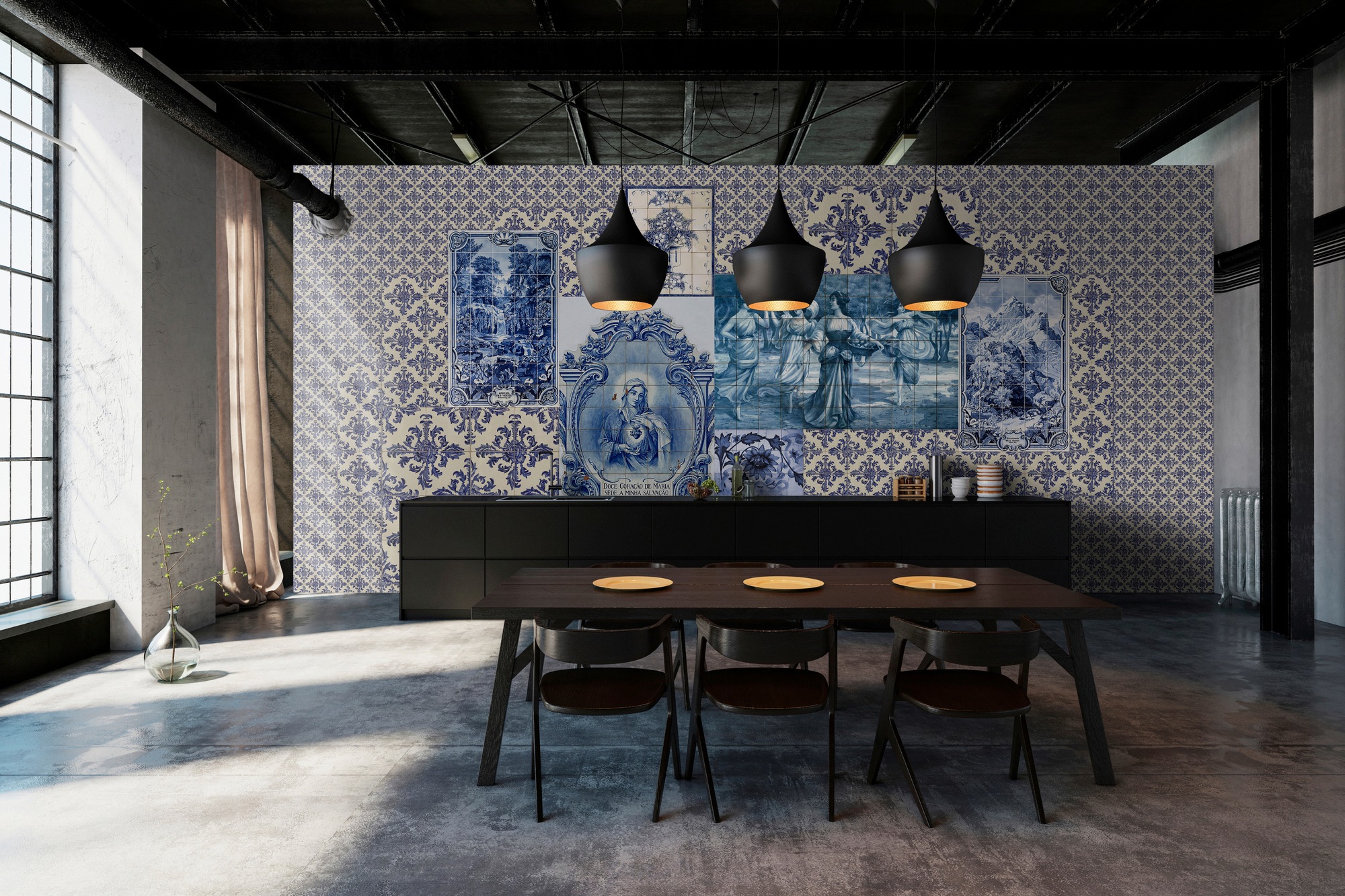 living walls Fototapete »Walls by Patel Azulejos 1«, Vlies, Wand, Schräge