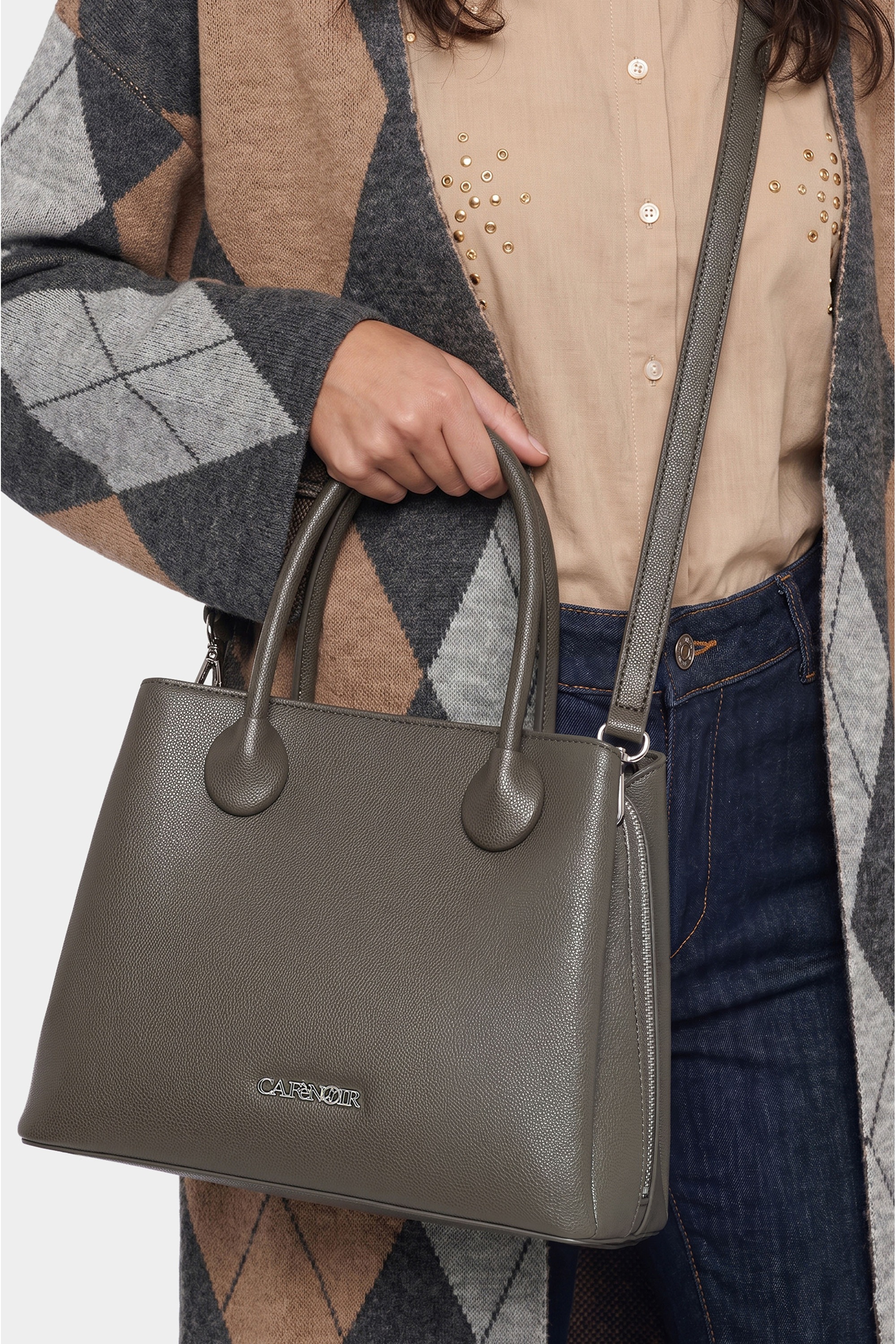 CAFèNoir Tragetasche »SMALL TOTE BAG WITH ROUND HANDLES C3YD1116 Damen« Handtasche Damen, Abendtasche, Tragetasche, Fashion, Lifestyle, Sale