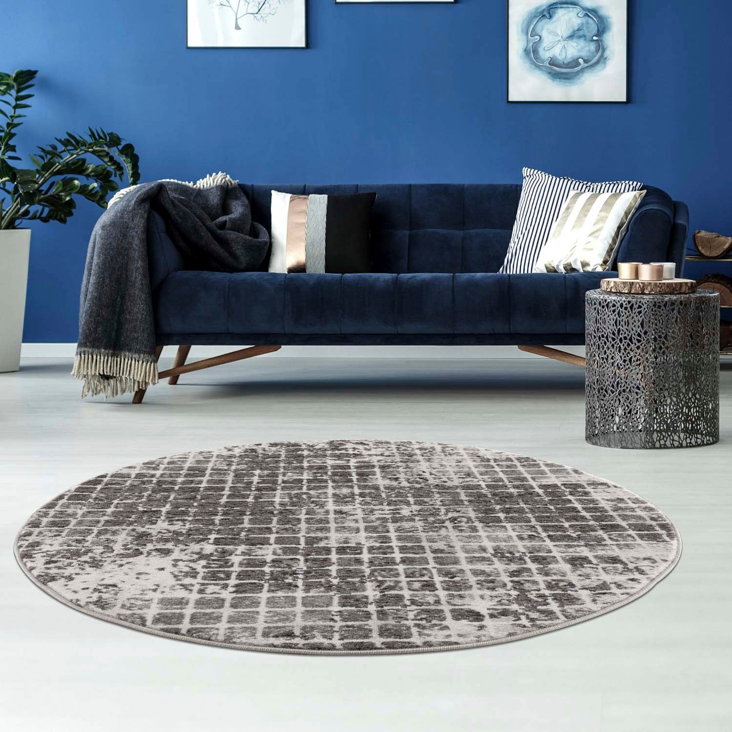 Carpet City Teppich »Noa 9328«, rund, Kurzflor, Modern, Weicher For, Pflegeleicht