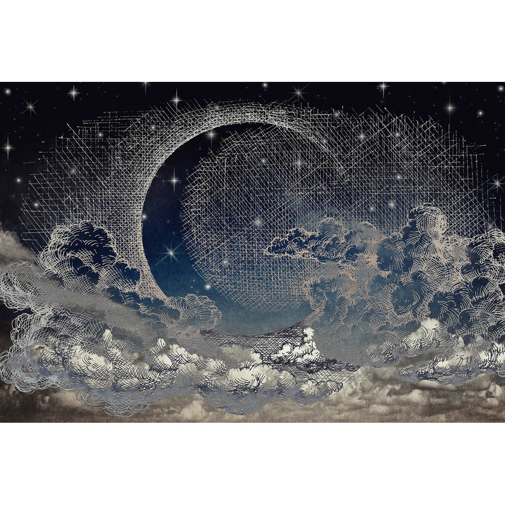 Architects Paper Fototapete »Atelier 47 Moon Sky 2«, kontrastfarbene Details