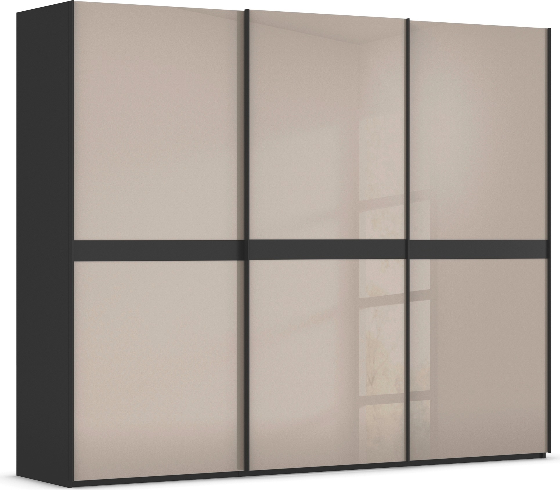 rauch Schwebetürenschrank »Kleiderschrank Schrank Garderobe Schlafzimmerschrank SCALE-LINE«, edle Optik mit Bauchbinde in Korpusfarbe mit Glasfront MADE IN GERMANY