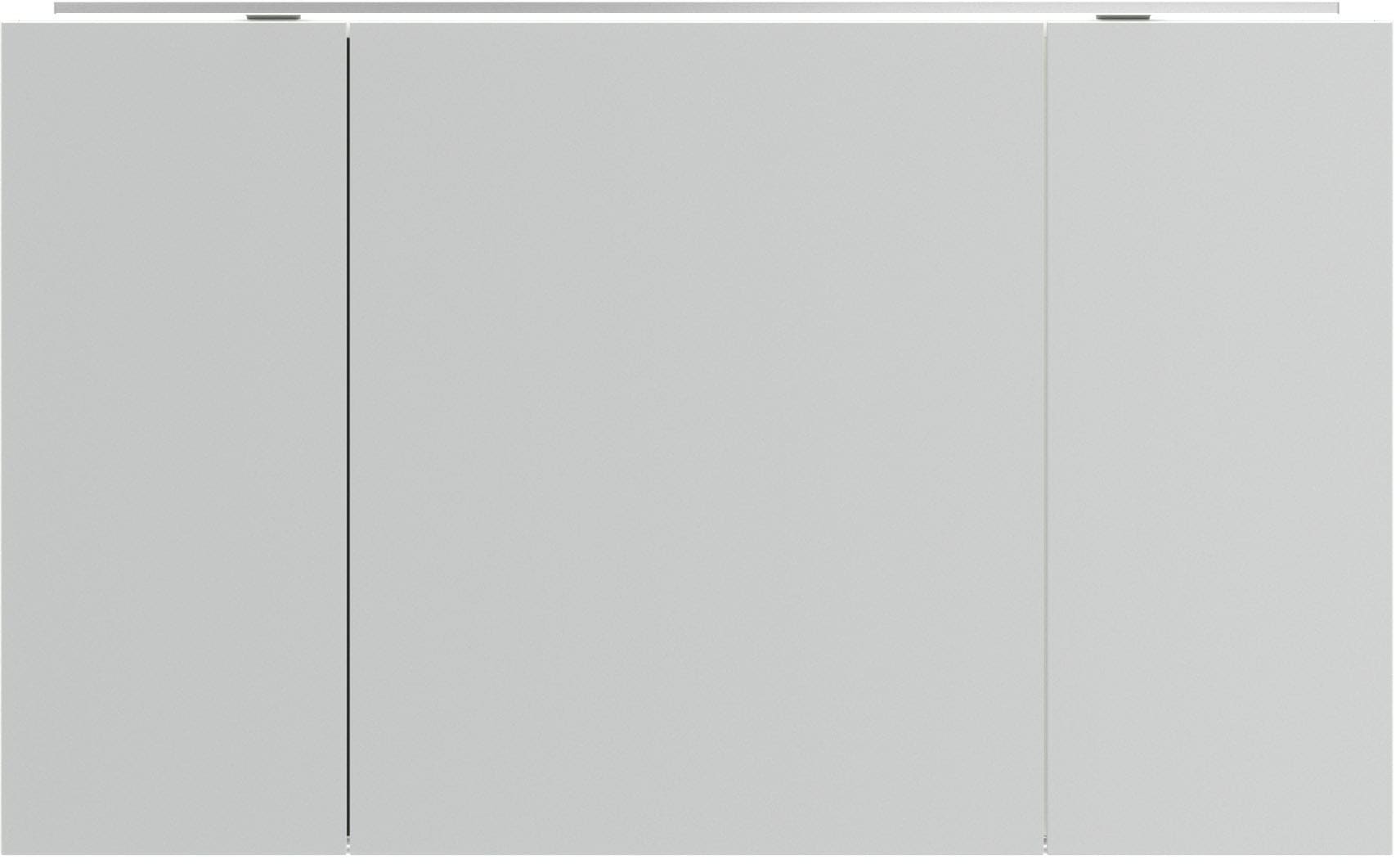 nobilia® Badmöbel-Set »Alvene«, (2 St., vormontiert, mit Soft-Close), inkl. Spiegelschrank mit Beleuchtung und Dimmerfunktion, in 4 Breiten