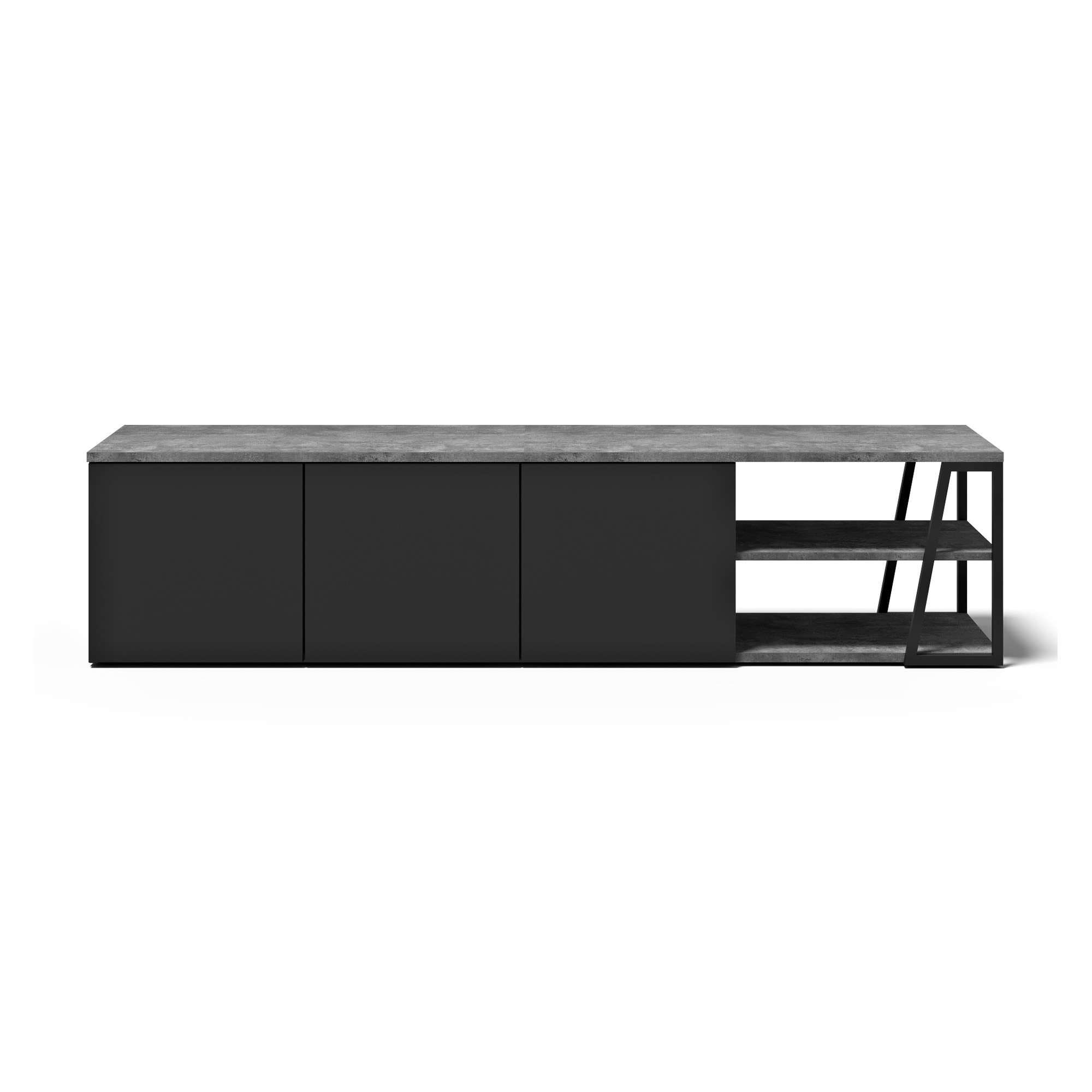 TemaHome TV-Bank »Albi TV Tisch, Lowboard, TV-Schrank, TV-Board,«, Großzügiger Stauraum mit Türen und offenen Fächern