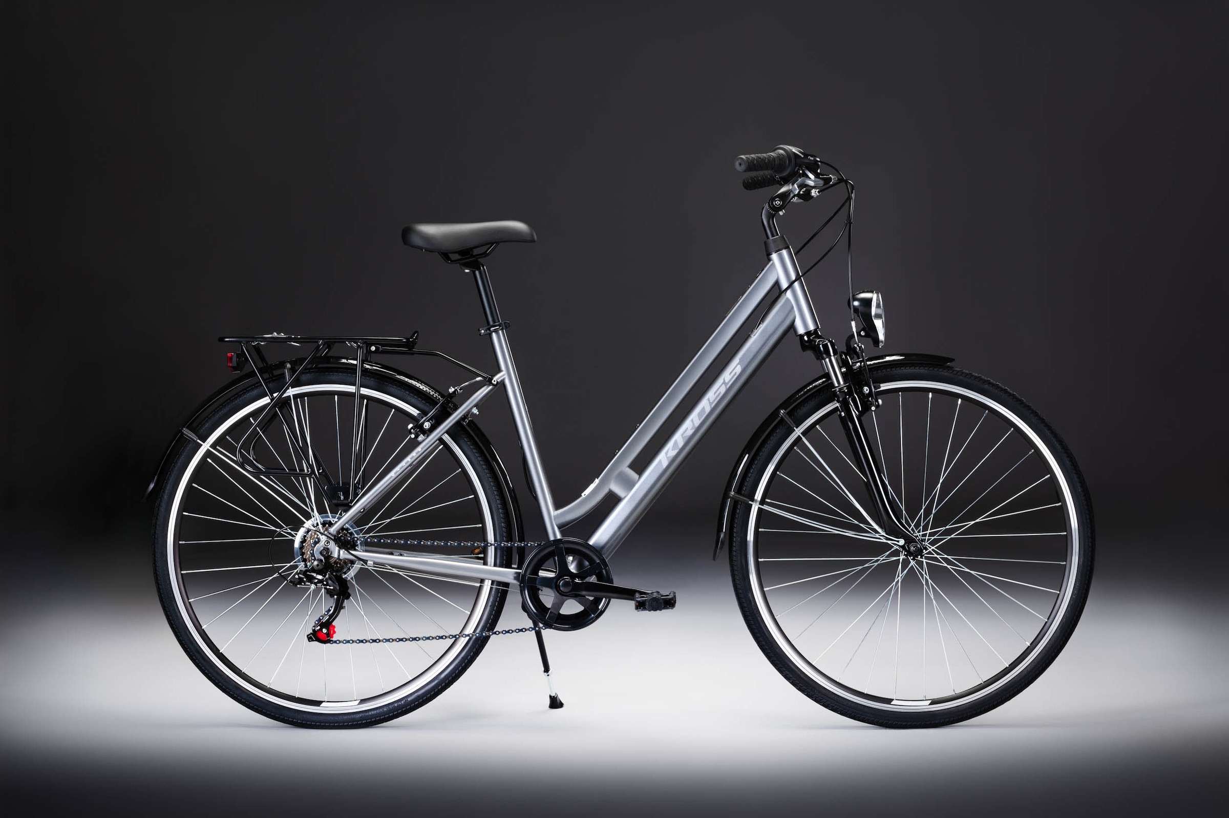 Kross Cityrad »KROSS Citybike Sentio 1.0 grau 6 Gänge«, 6 Gang, Shimano, TOURNEY TZ500 Schaltwerk, Kettenschaltung