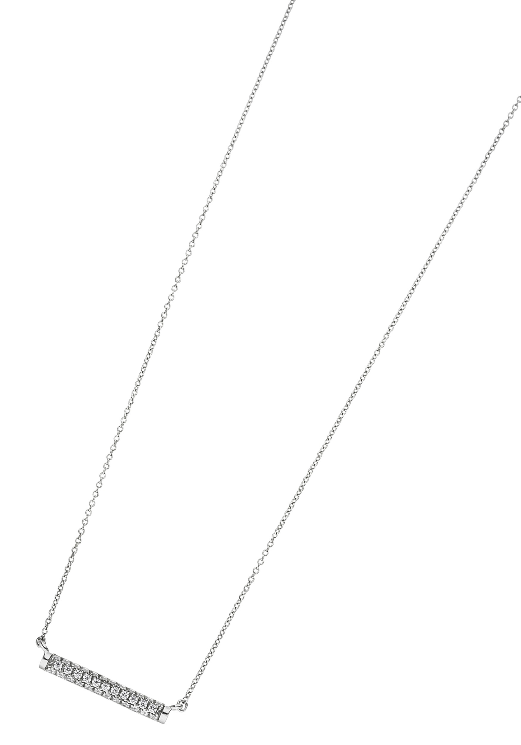 JOBO Kette mit Anhänger »Ankerkette«, 925 Silber mit Zirkonia 45 cm