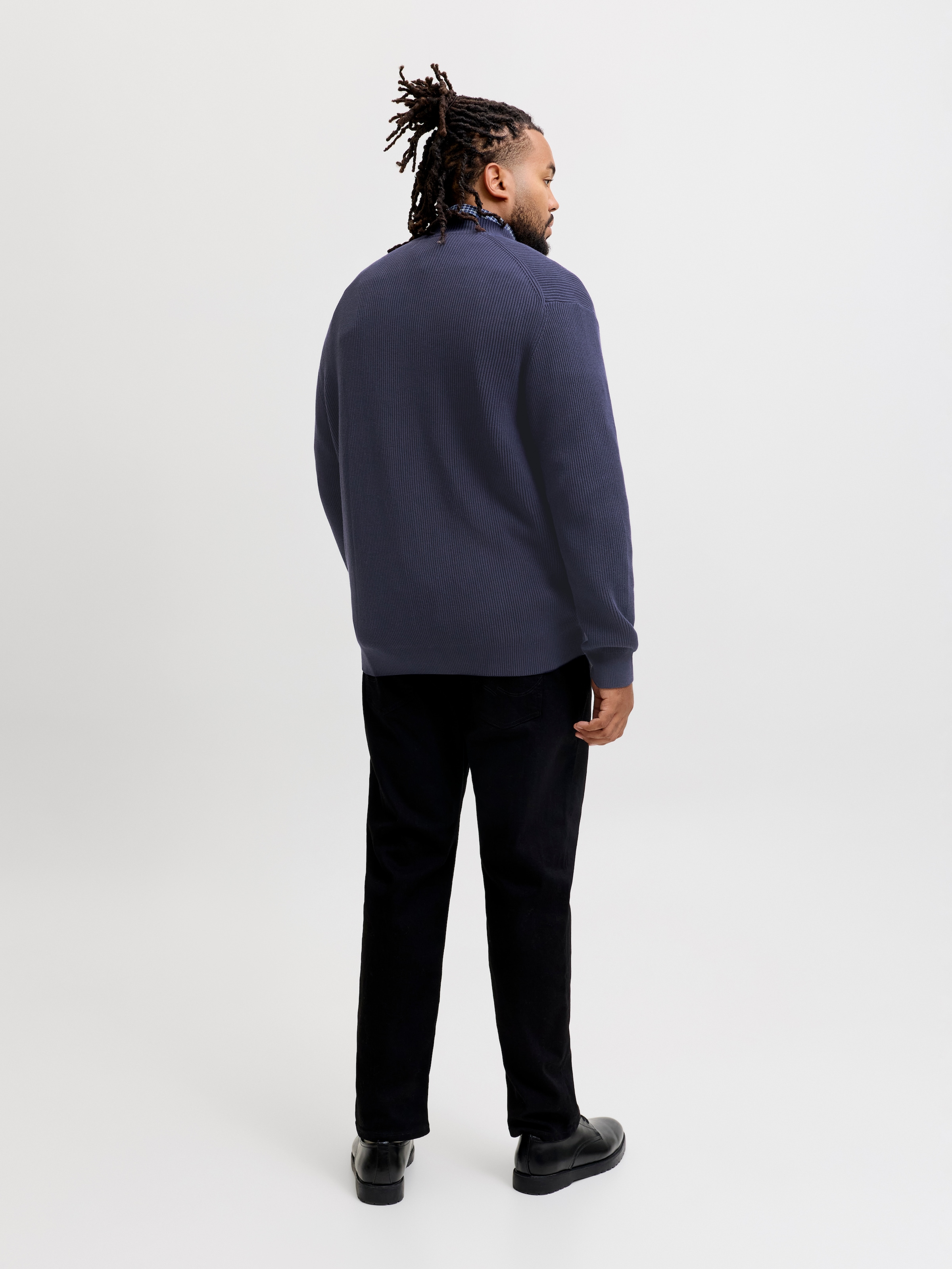 Jack & Jones PlusSize Strickjacke »JJEPERFECT KNIT FULL ZIP CARDIGAN SN PLS« Baumwollmischung, mit Stehkragen