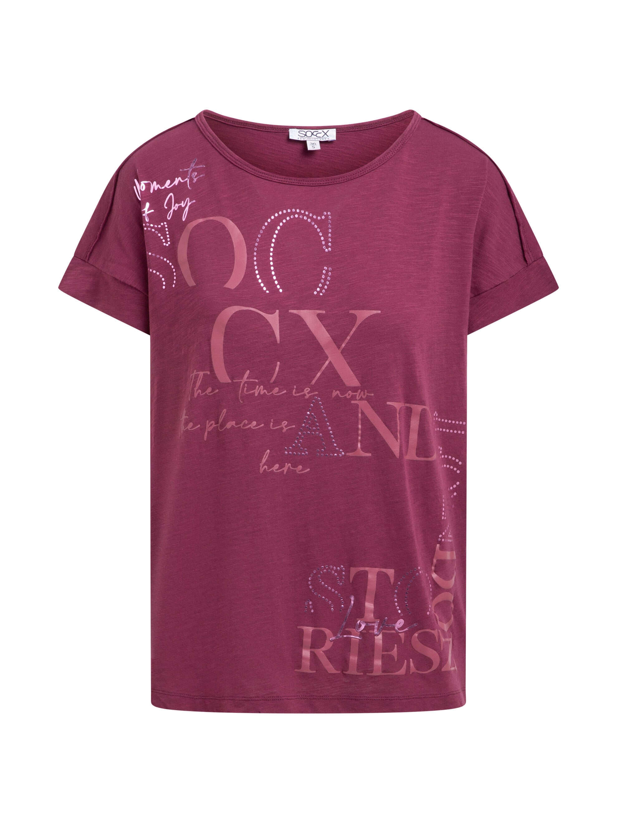 SOCCX Rundhalsshirt mit überschnittener Schulter