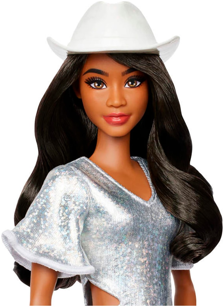 Barbie Anziehpuppe »Fashionista Puppe mit glitzer Cowgirl Outfit«