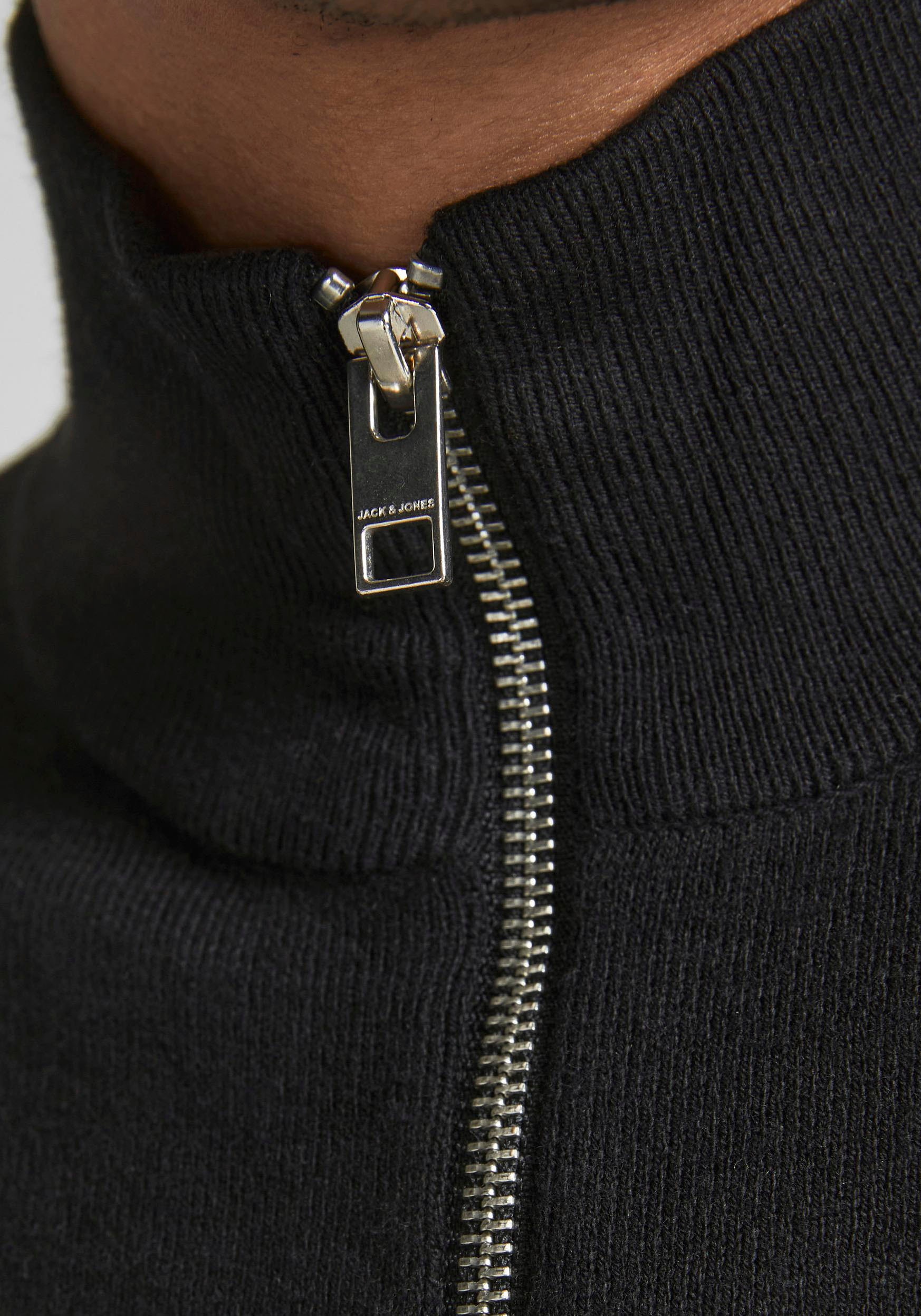 Jack & Jones Strickpullover »EMIL KNIT HALF ZIP«, mit kurzem Reißverschluss im Troyer-Look