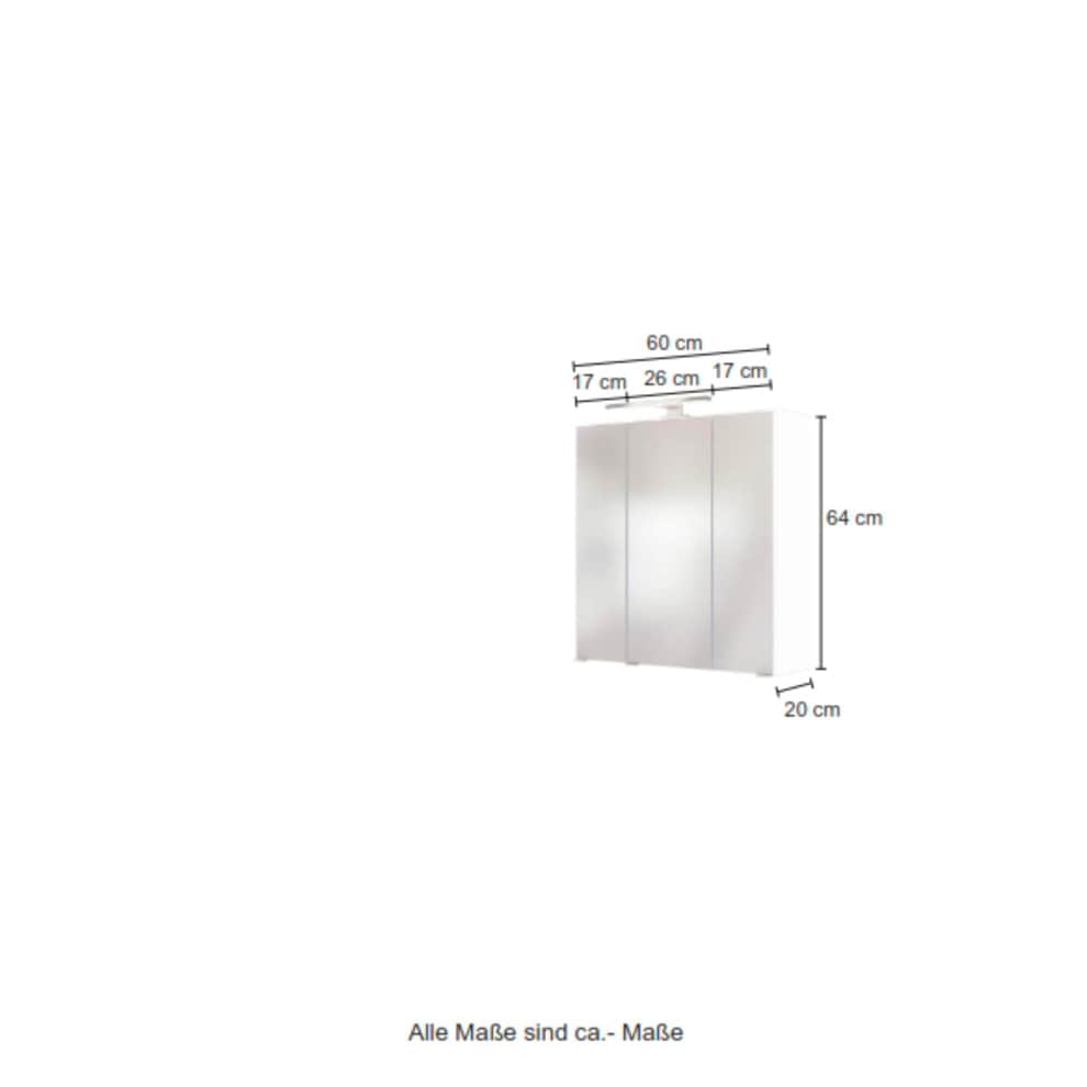 welltime Spiegelschrank »Catania« Inklusive LED-Beleuchtung