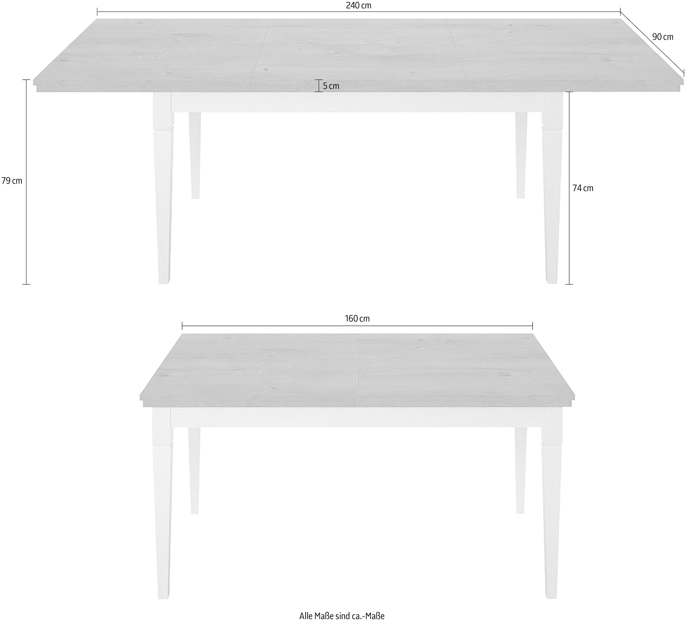Home affaire Esstisch »Evora«, Breite 160 cm, verlängerbar auf 240 cm