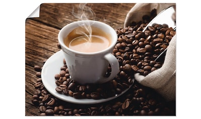 Wandbild »Heißer Kaffee - dampfender Kaffee«, Getränke, (1 St.)