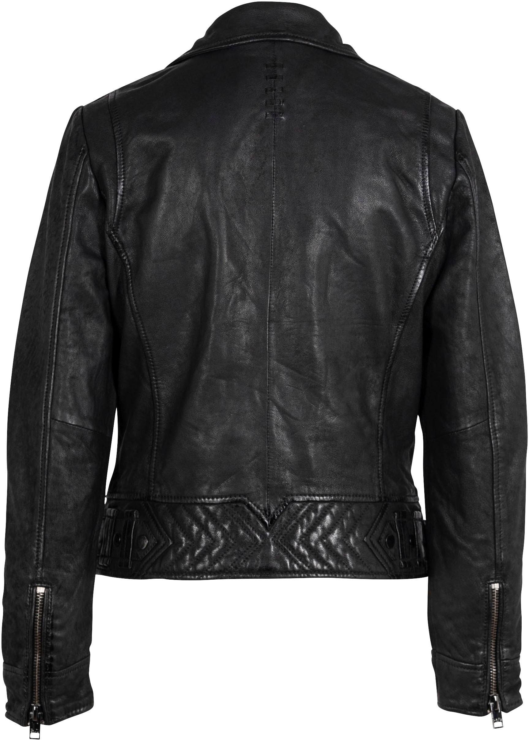 Mauritius Lederjacke »2Wtashi«, mit Schulterklappen, mit Nieten, mit Zipper-Taschen