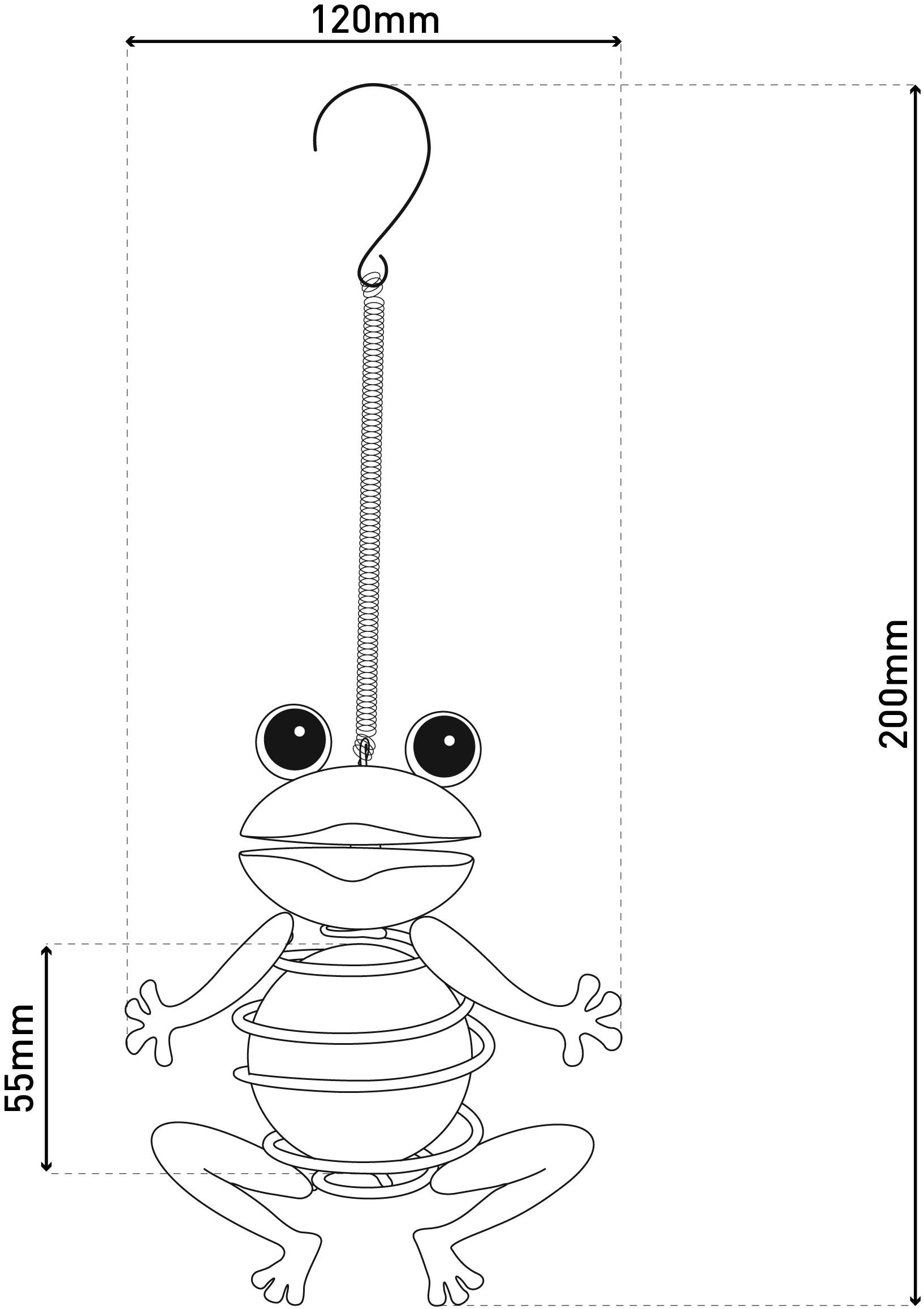 näve LED Solarleuchte »2er Set Solar-Deko-Hängeleuchte "FROSCH"«, Inkl. Dämmerungssensor