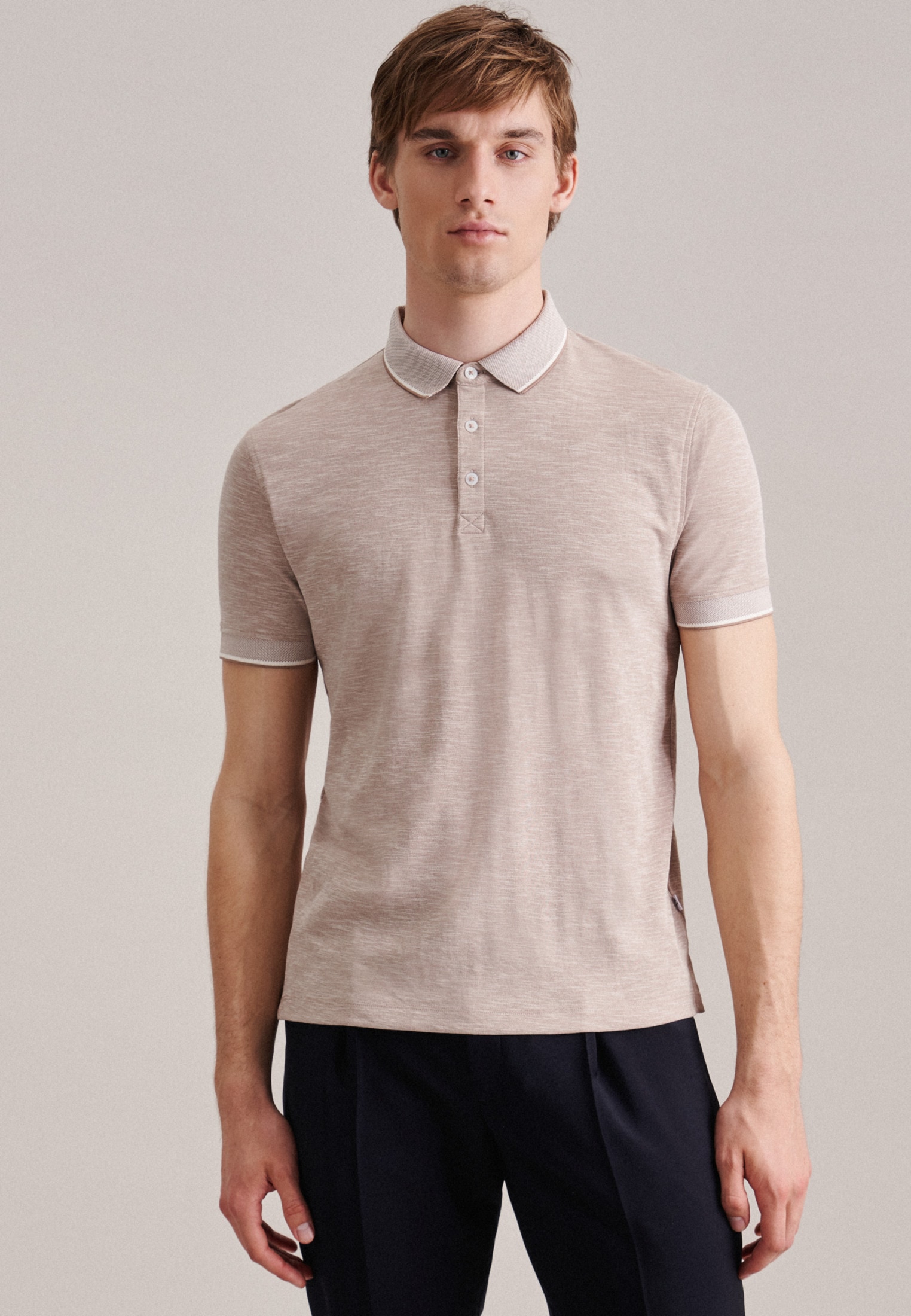 seidensticker Poloshirt »Shaped« Kurzarm Kragen Druck
