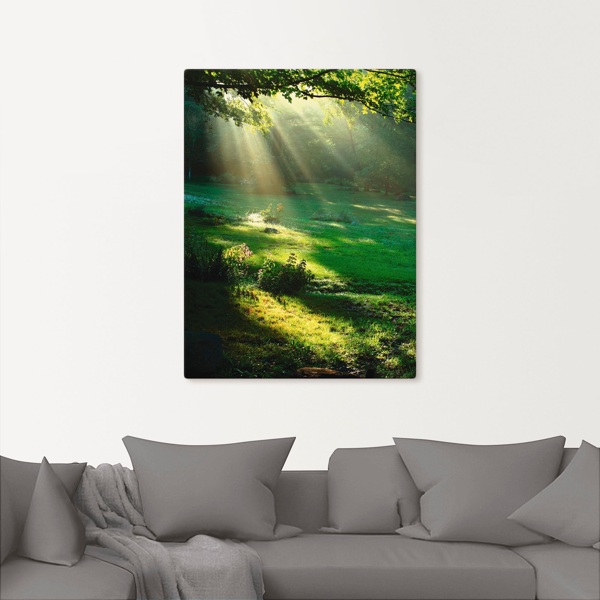 Thumbnail - Artland Wandbild "Lichtkegel" Wald 1 Stk. tlg. als Leinwandbild, Poster in verschied. Größen