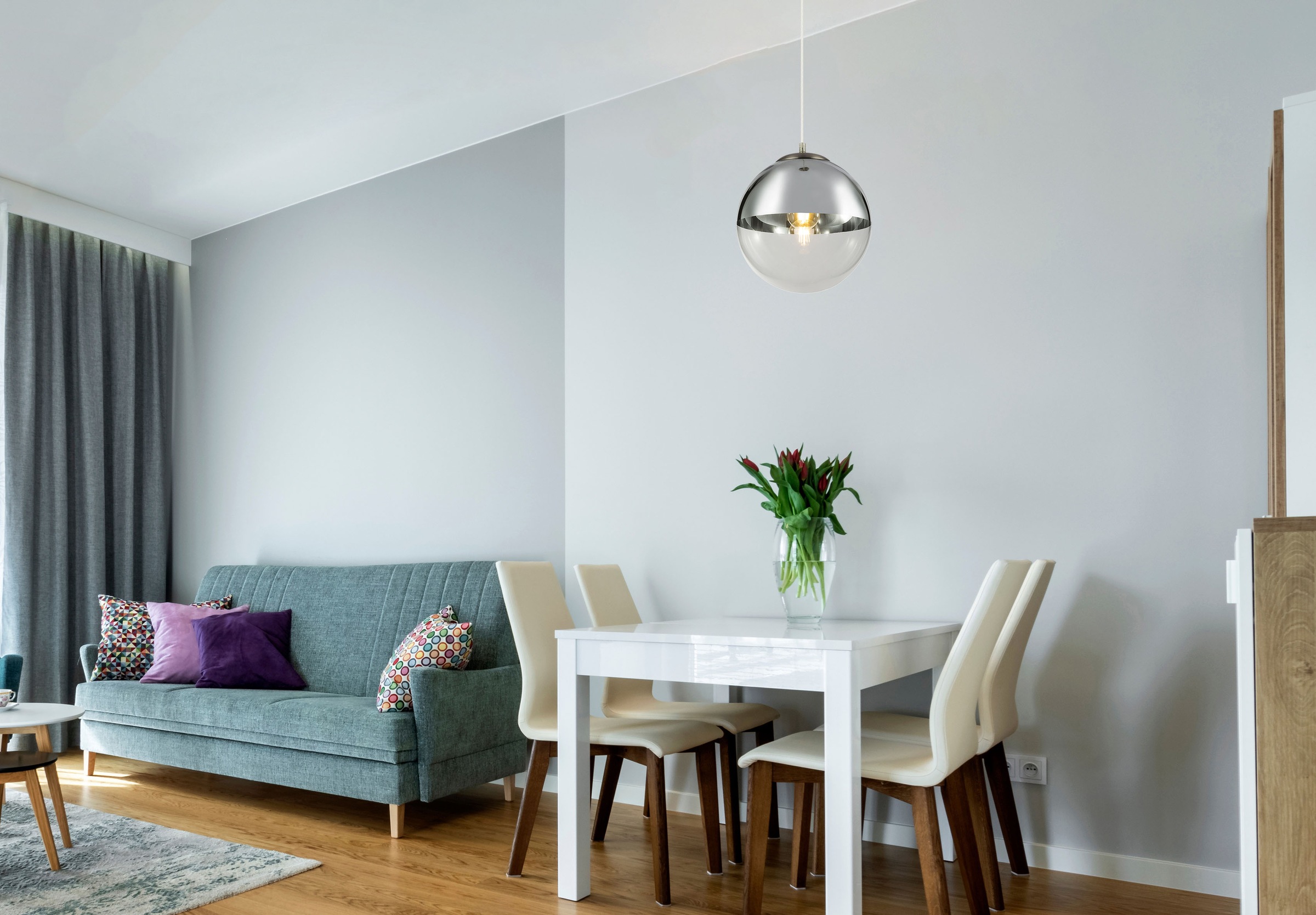 GLOBO LIGHTING Hängeleuchte »VARUS« E27 1 Stk. Hängeleuchte für Esszimmer & Wohnzimmer Nickel