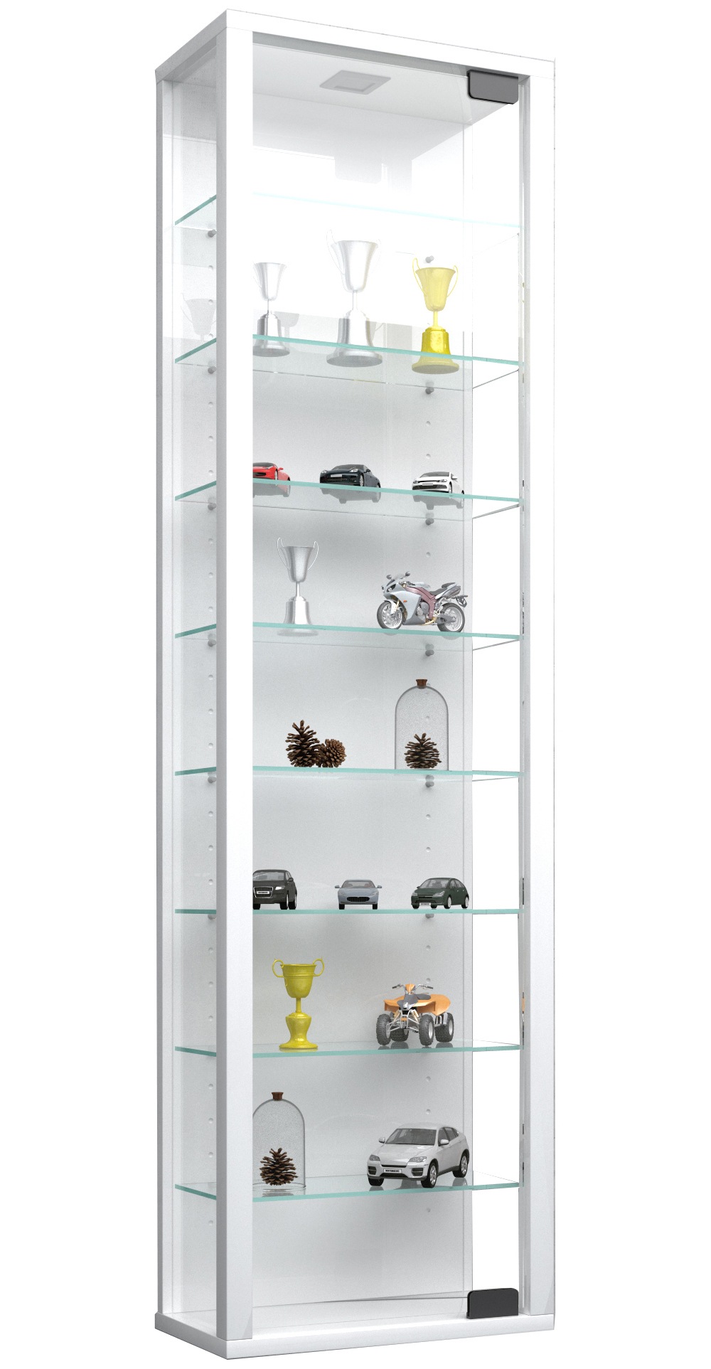 Wandregal VCM, B:33cm T:18cmweiß, Wohnzimmer, Regale, "Wandvitrine Hängevitrine Glasvitrine Stano Maxi"